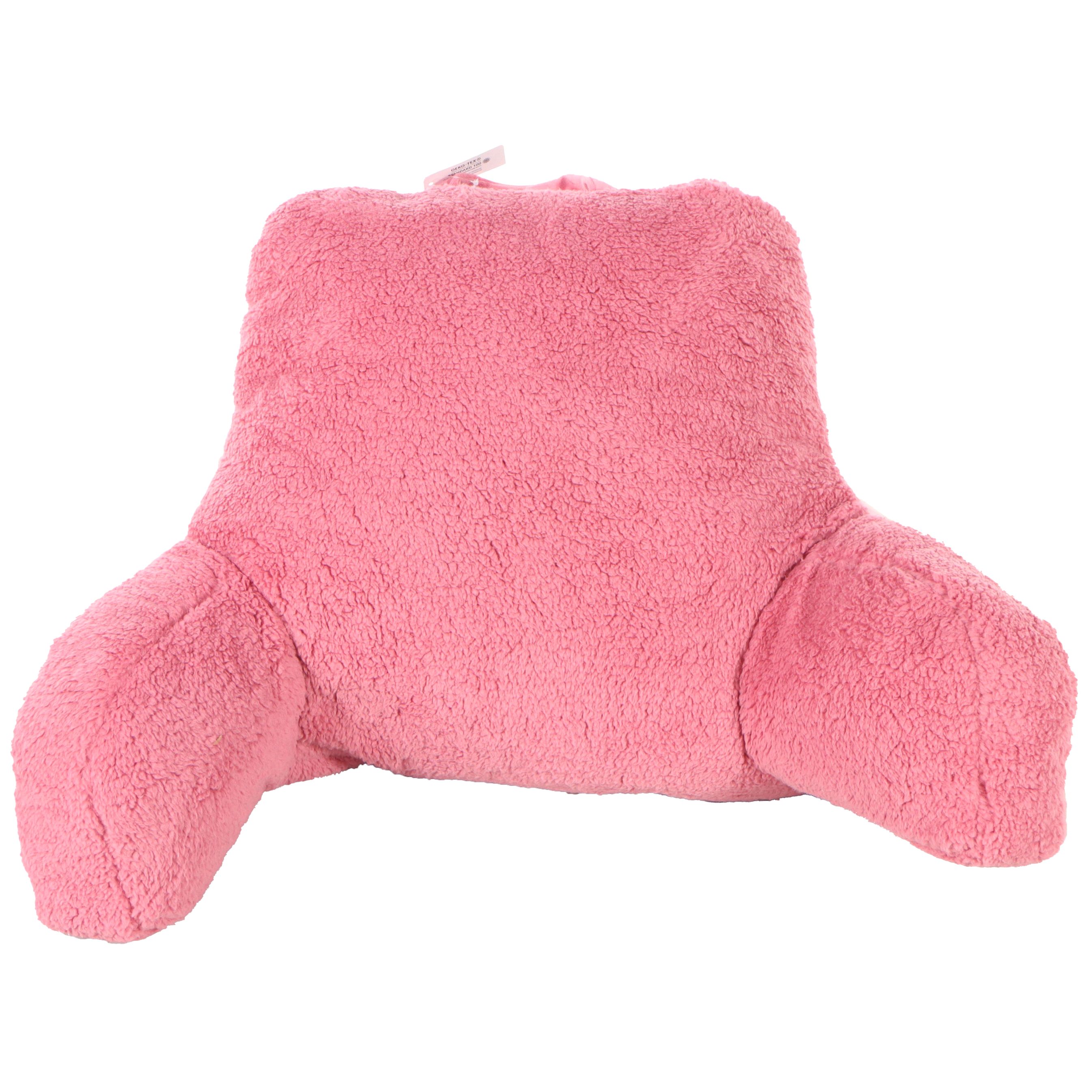 Room Essentials Pink Sherpa Bed Rest Pillow EBTH