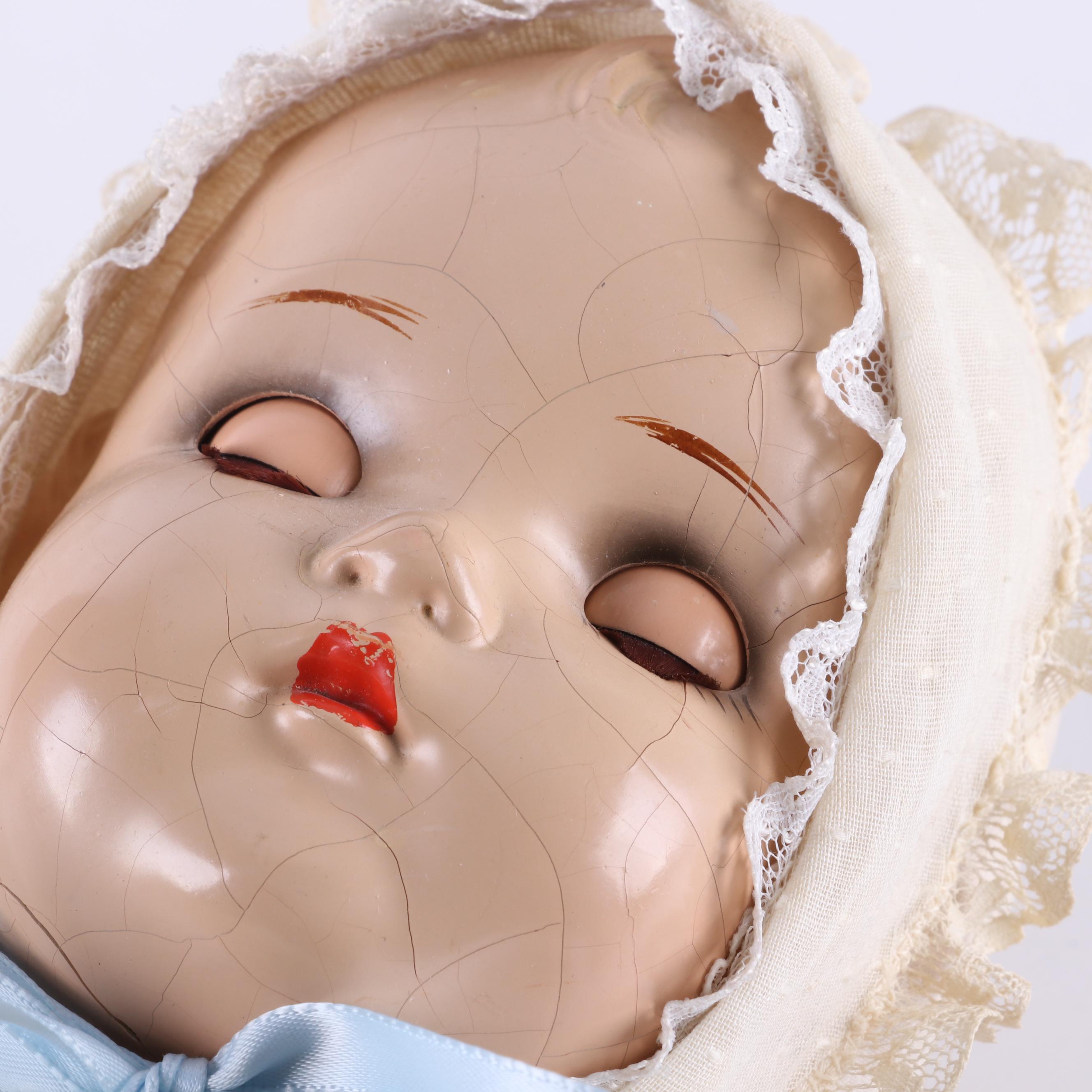 Madame Alexander "Pinkie" Composite Crier Baby Doll, Early to Mid-20th Century