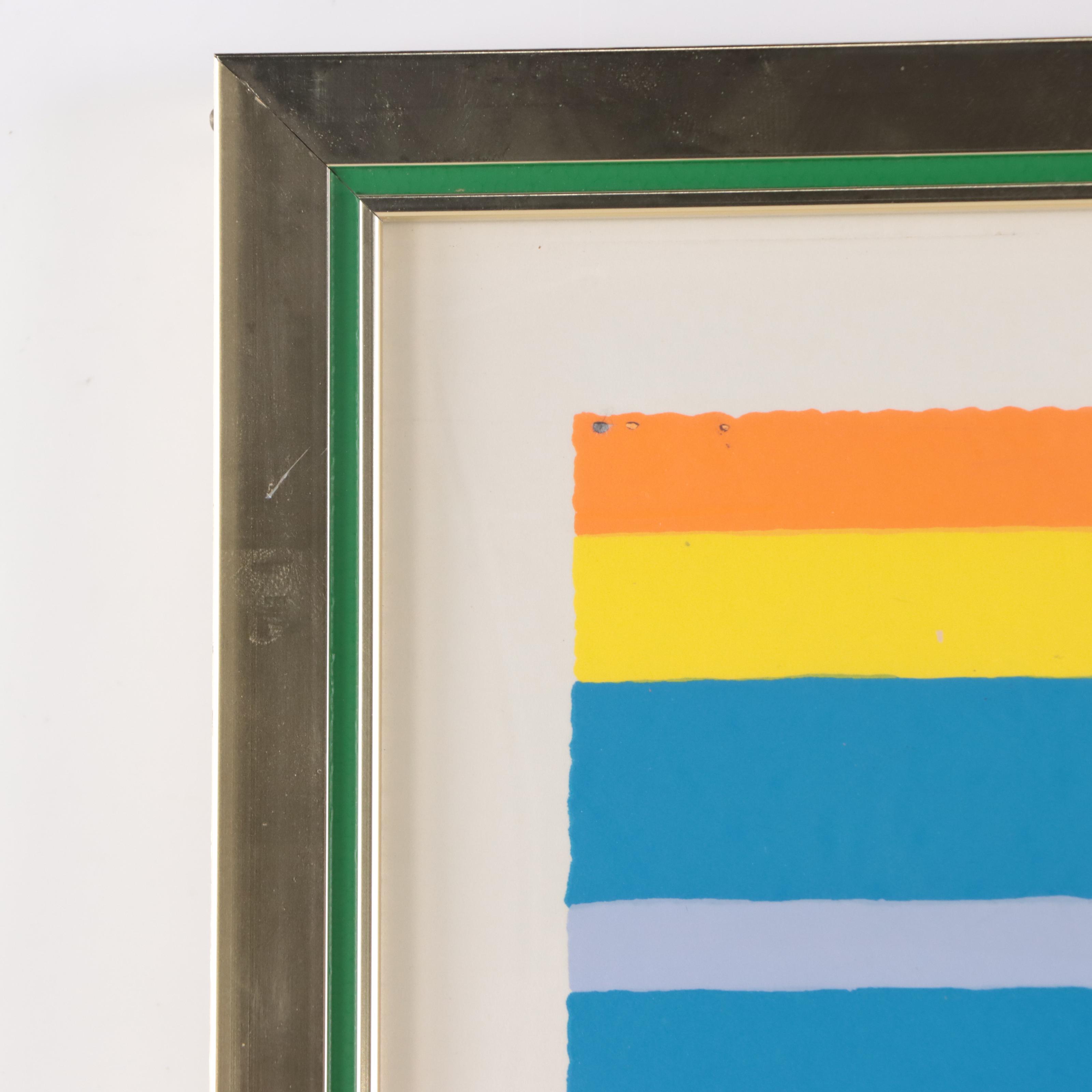 Serigraph After Jovan Obican of a Surreal Townscape, Late 20th Century