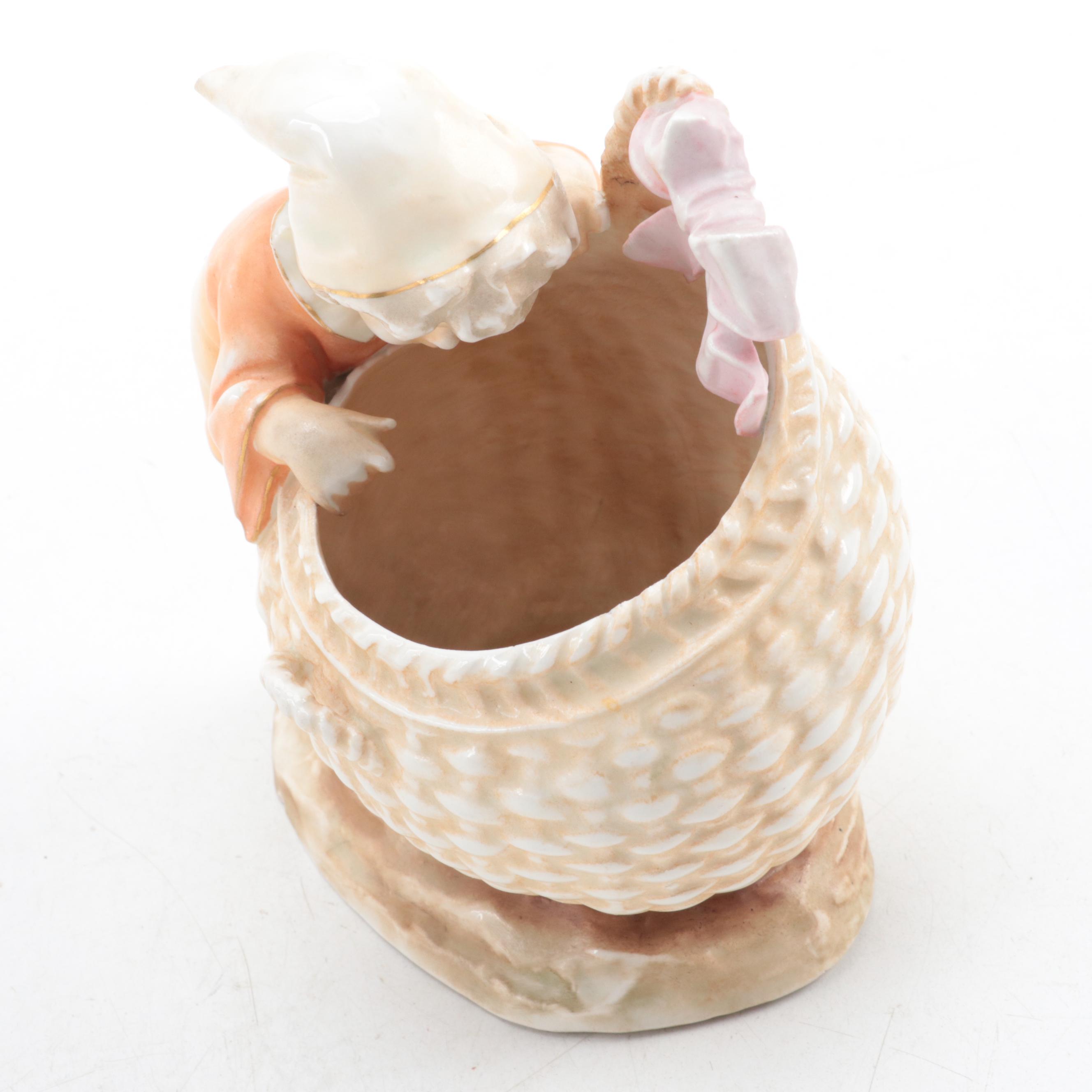 Gebrüder Heubach Porcelain Figural Bowl, Late 19th/Early 20th Century