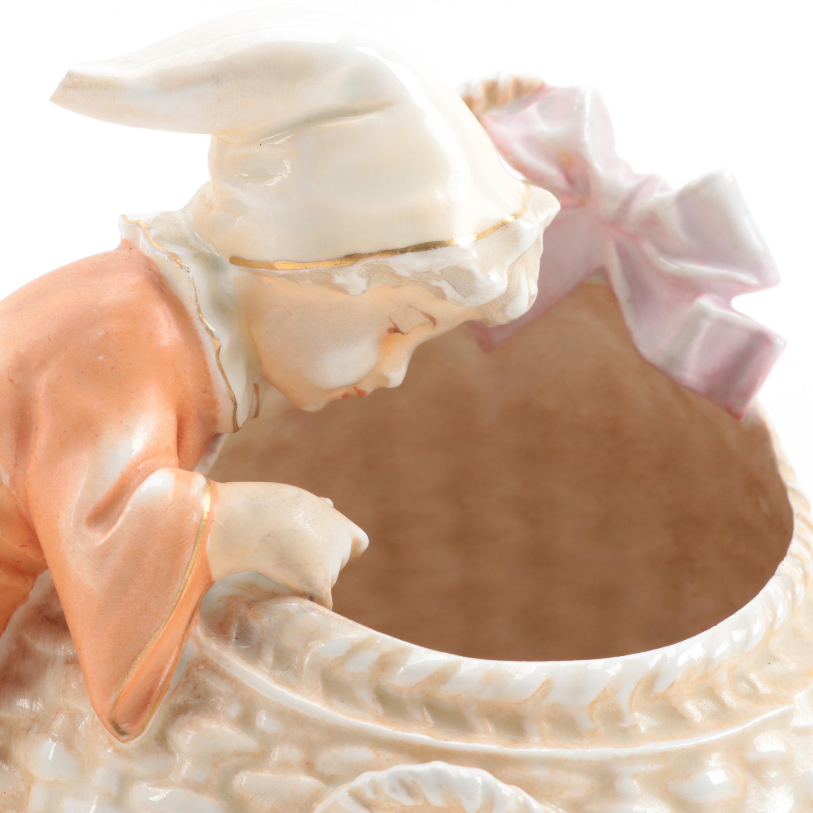 Gebrüder Heubach Porcelain Figural Bowl, Late 19th/Early 20th Century