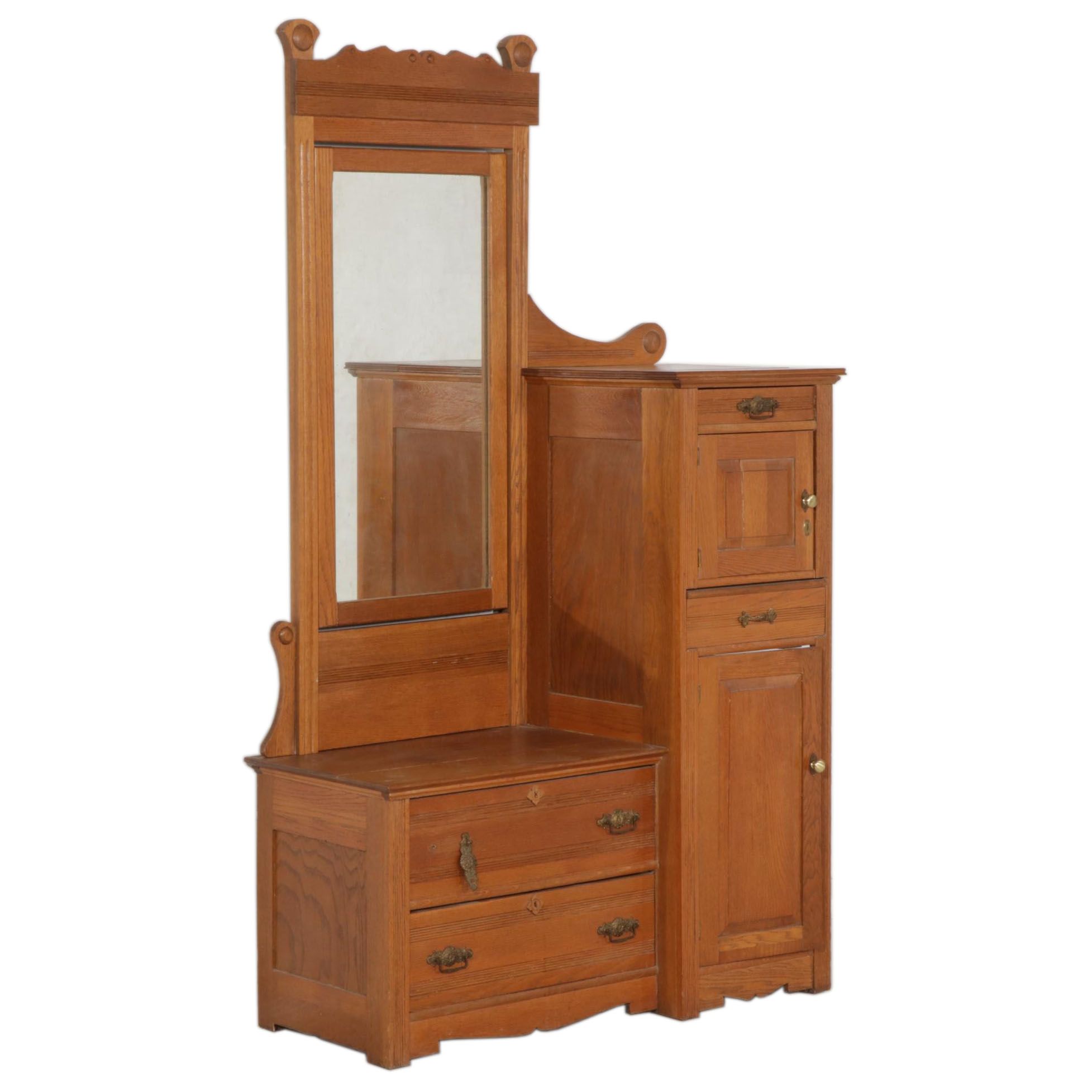 Late Victorian Oak Side-by-Side Dresser, Early 20th Century