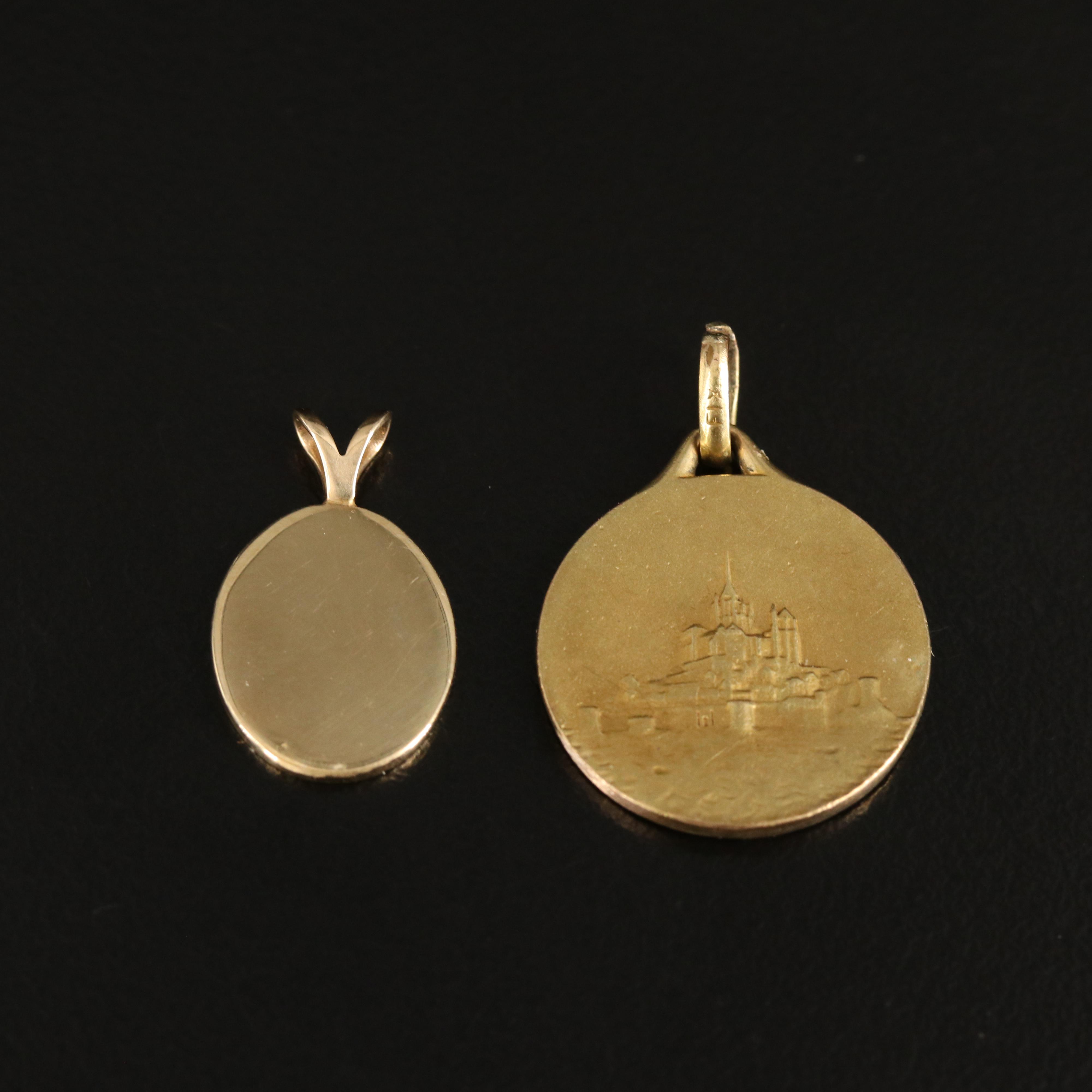 14K Crest Charm with St. Michael Pendant