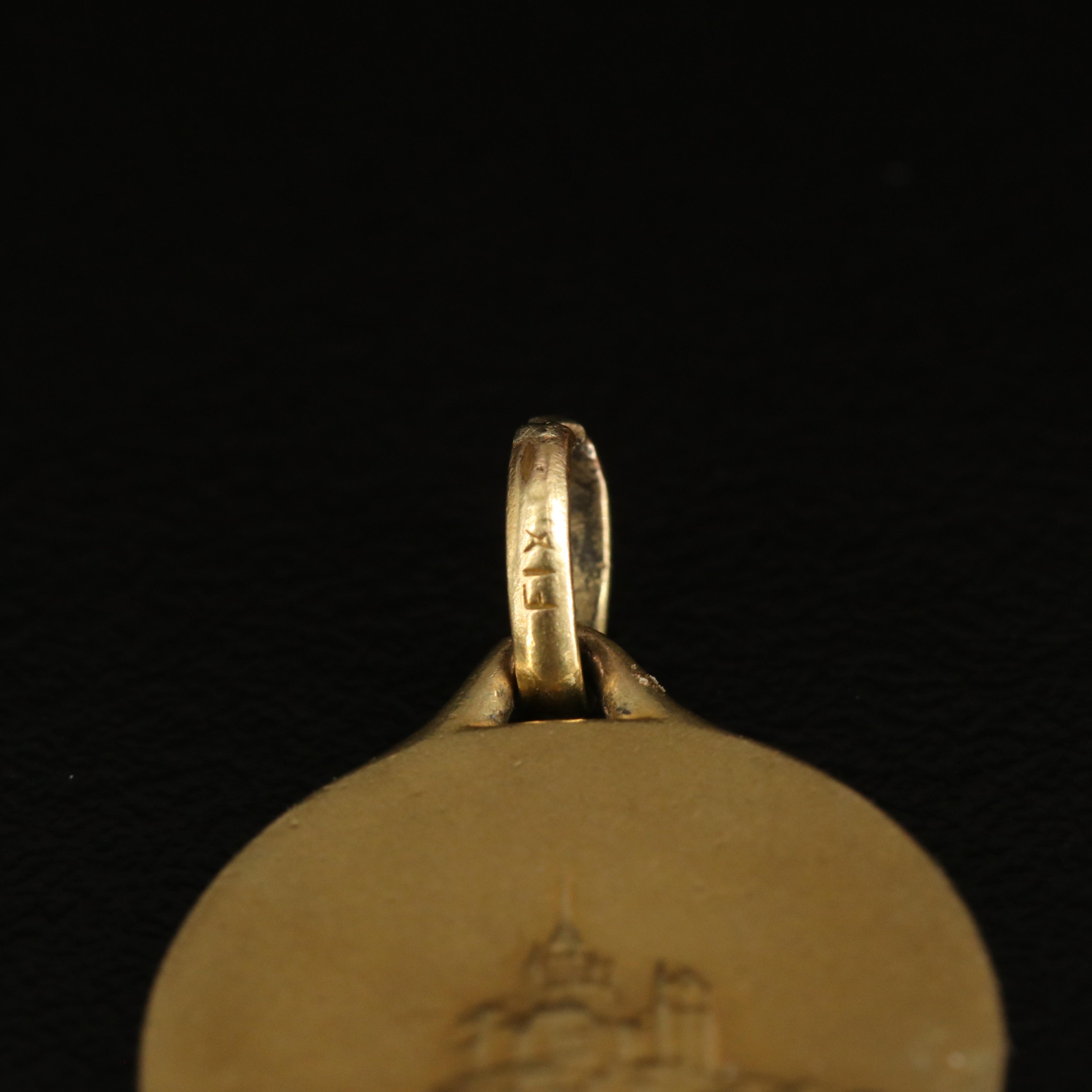 14K Crest Charm with St. Michael Pendant