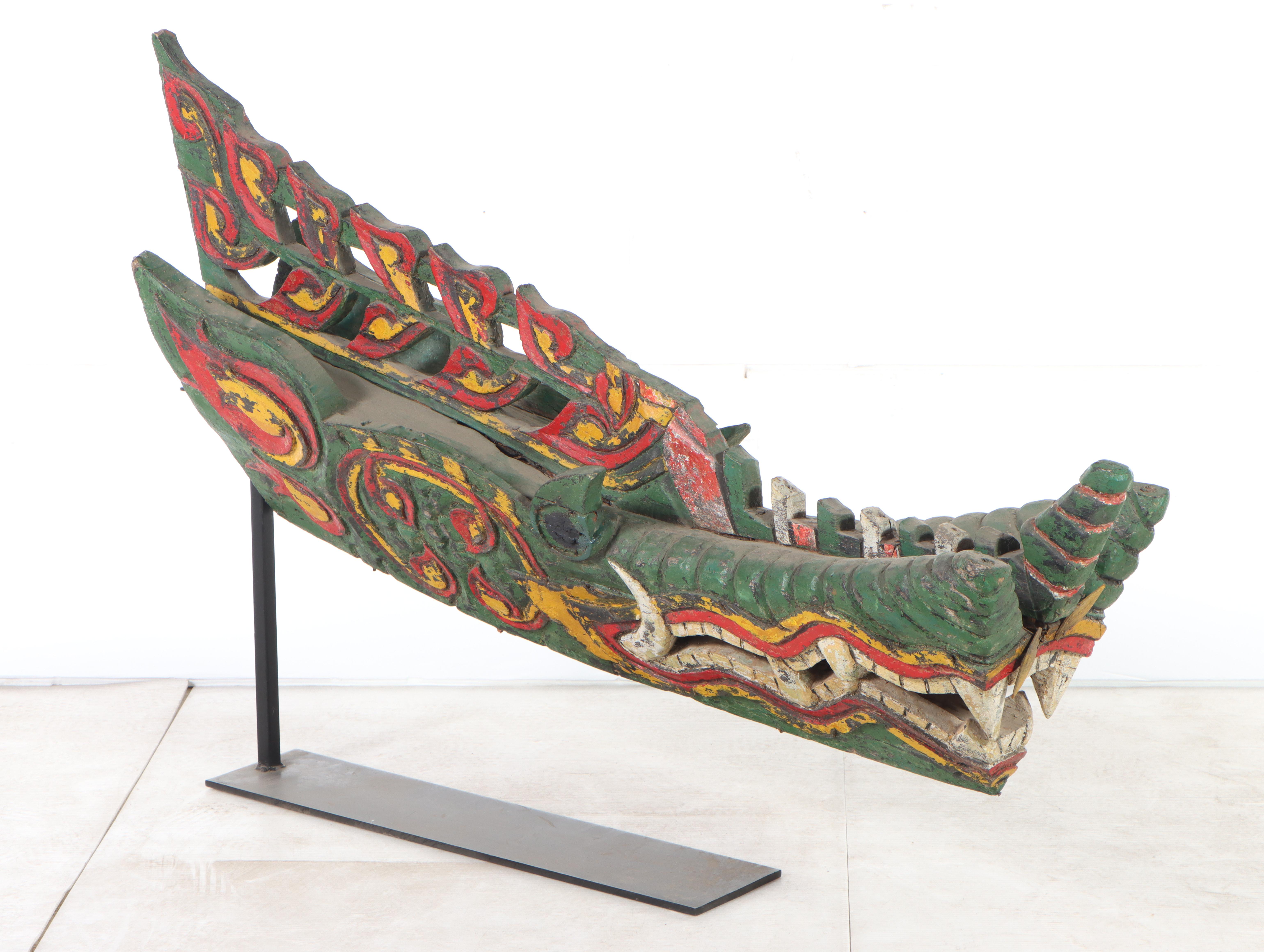 Indonesian Dragon Boat Prow, Early 20th Century