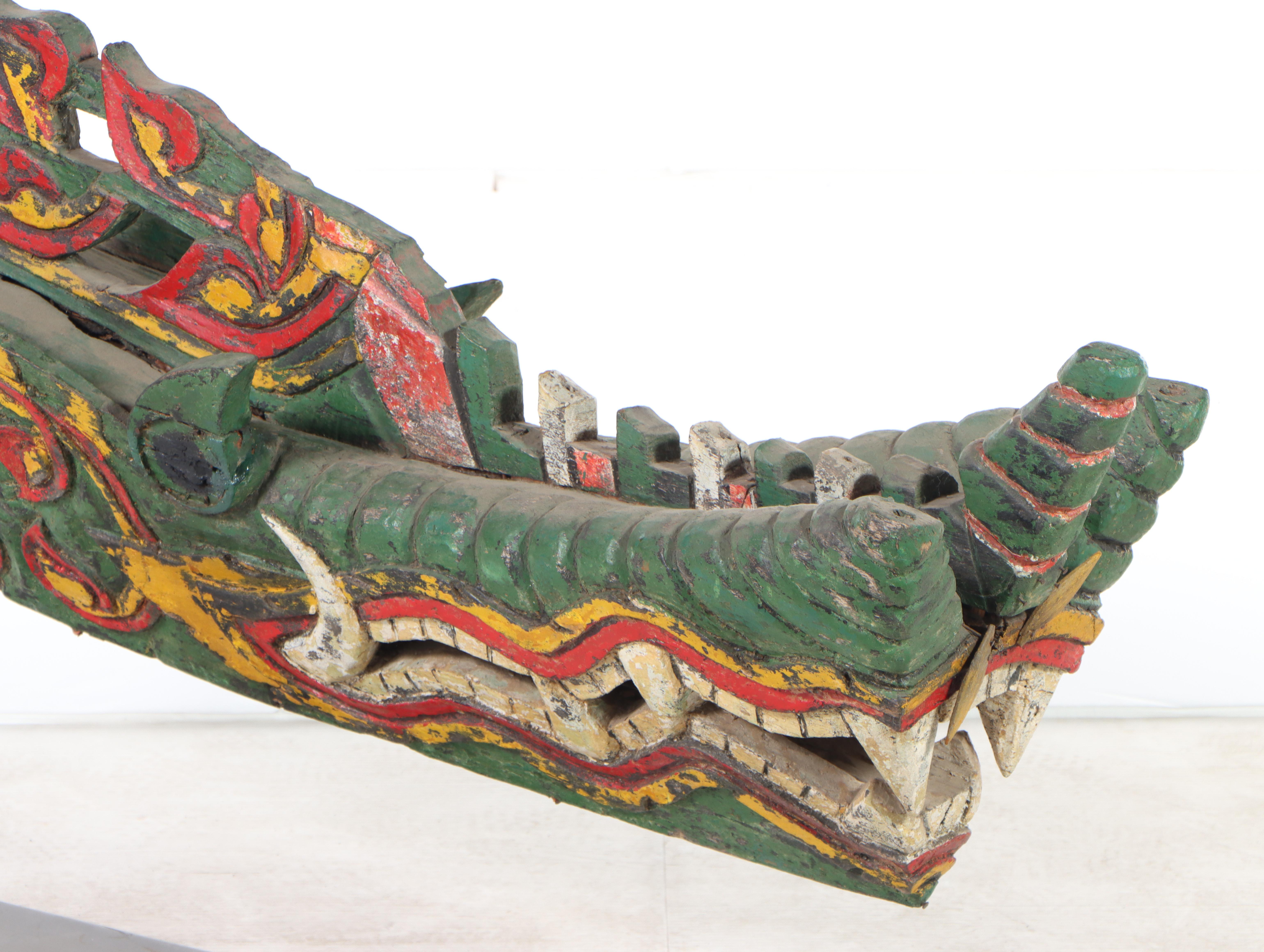 Indonesian Dragon Boat Prow, Early 20th Century