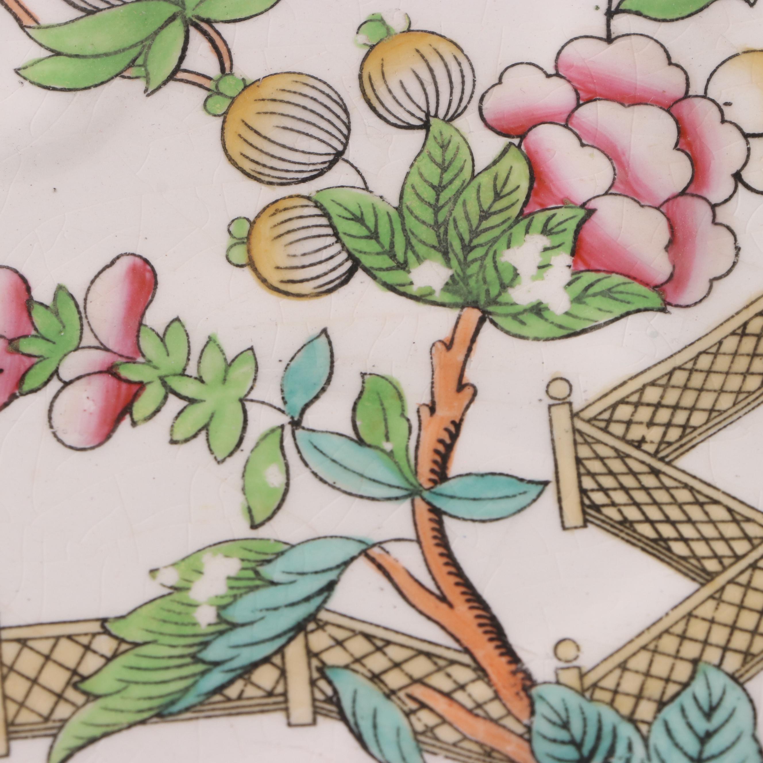 Copeland Chinoiserie Hand-Tinted Ironstone Meat Platter, 19th Century