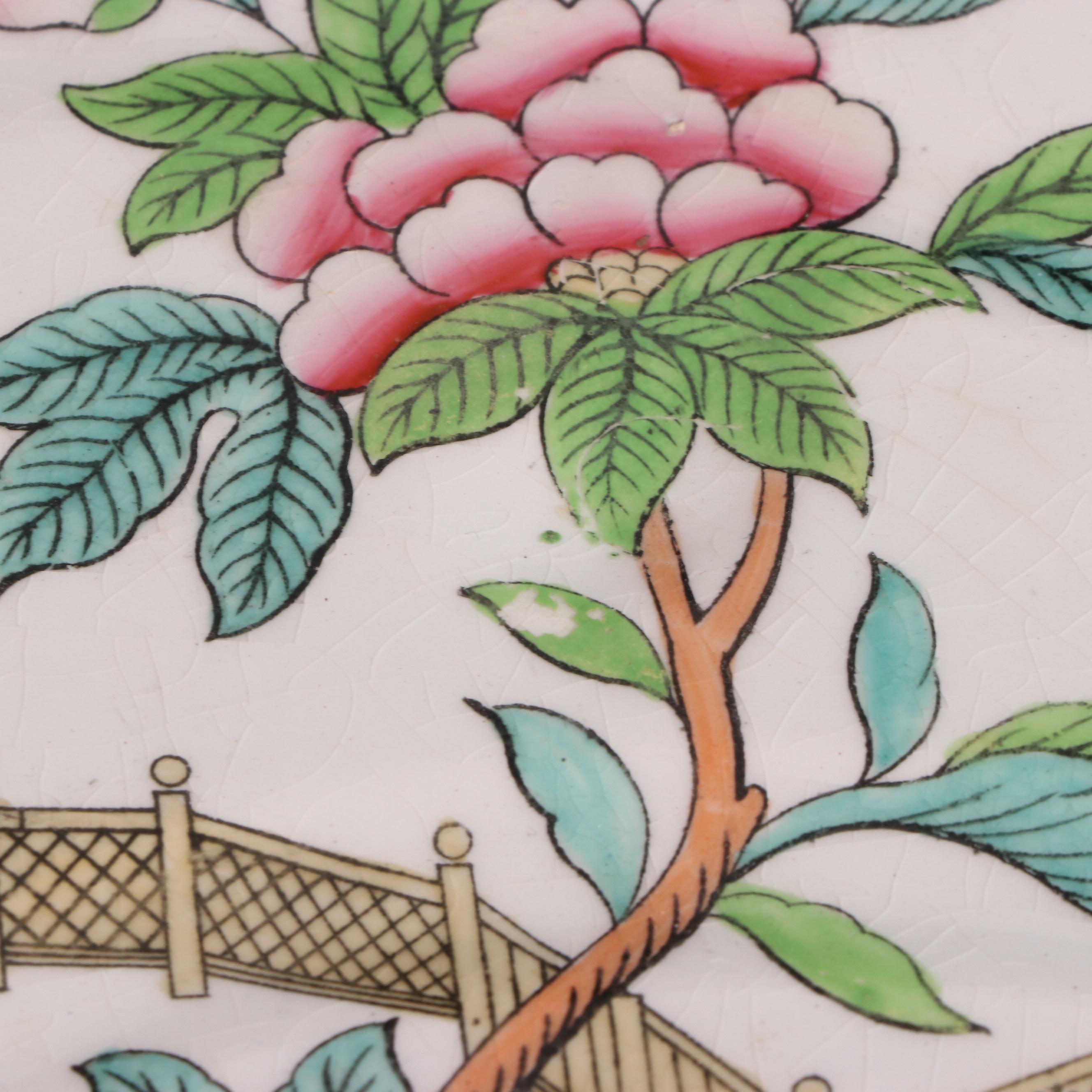 Copeland Chinoiserie Hand-Tinted Ironstone Meat Platter, 19th Century