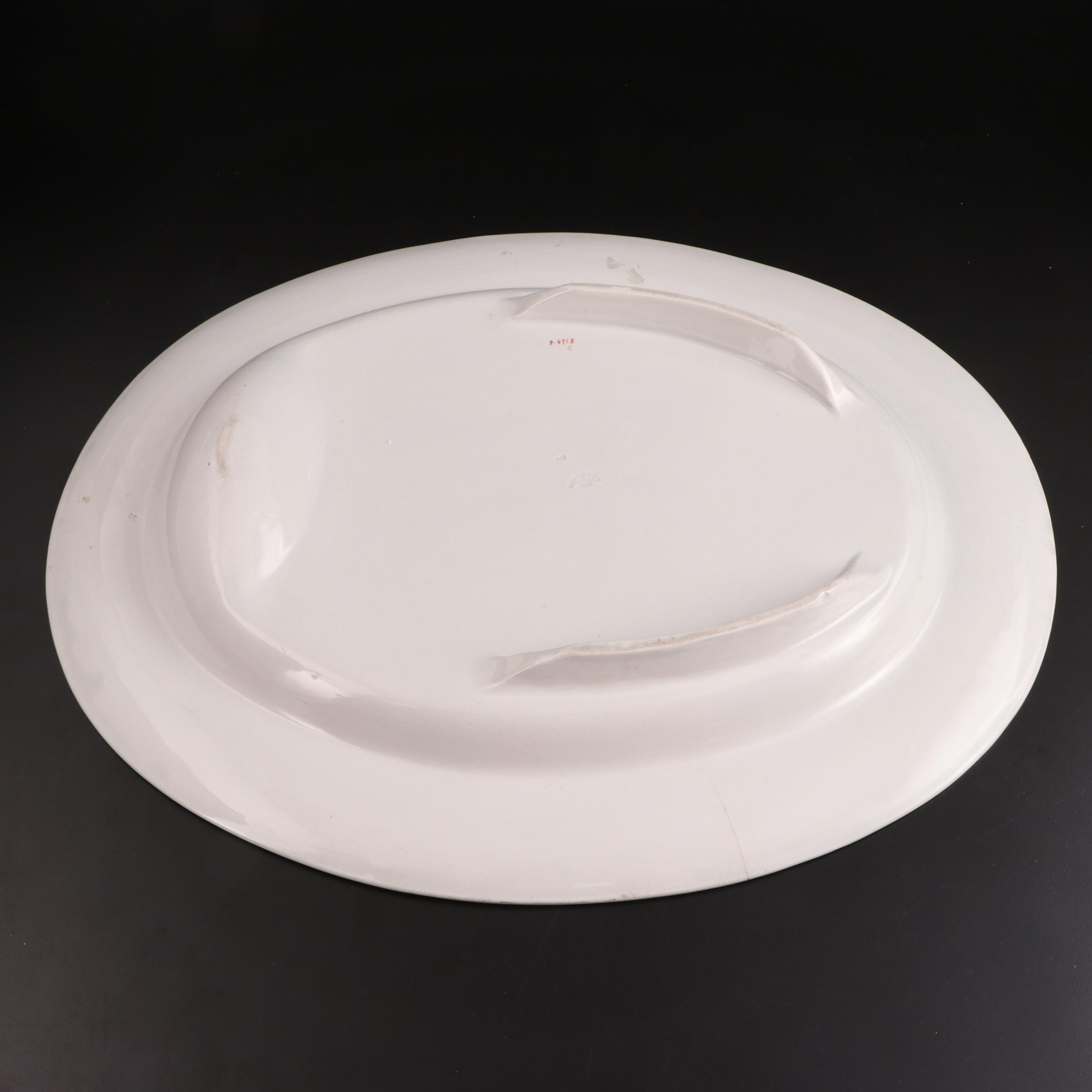 Copeland Chinoiserie Hand-Tinted Ironstone Meat Platter, 19th Century