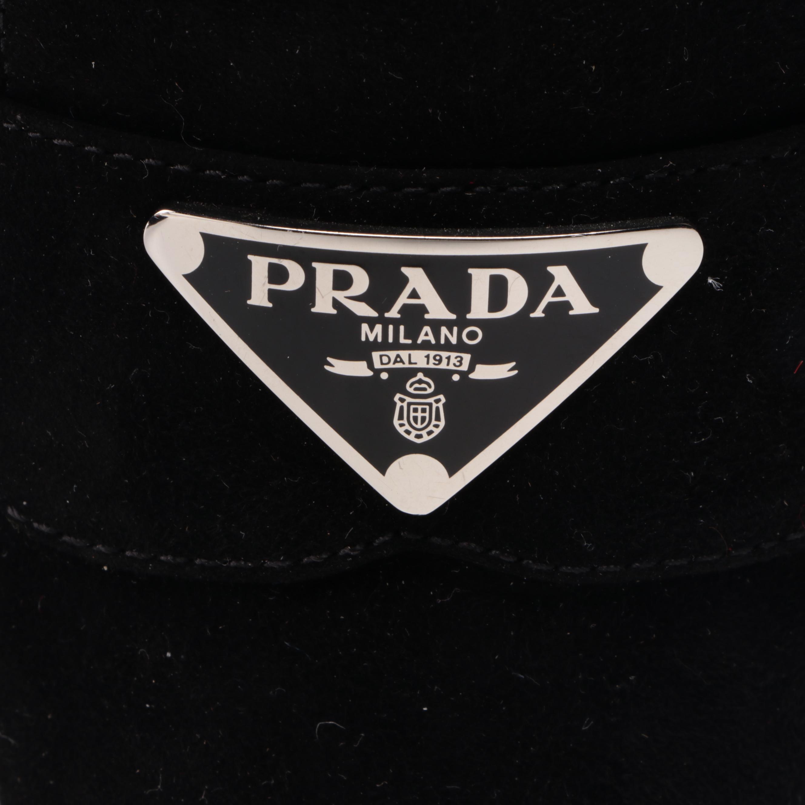 Prada Loafer Pumps in Black Nubuck Suede