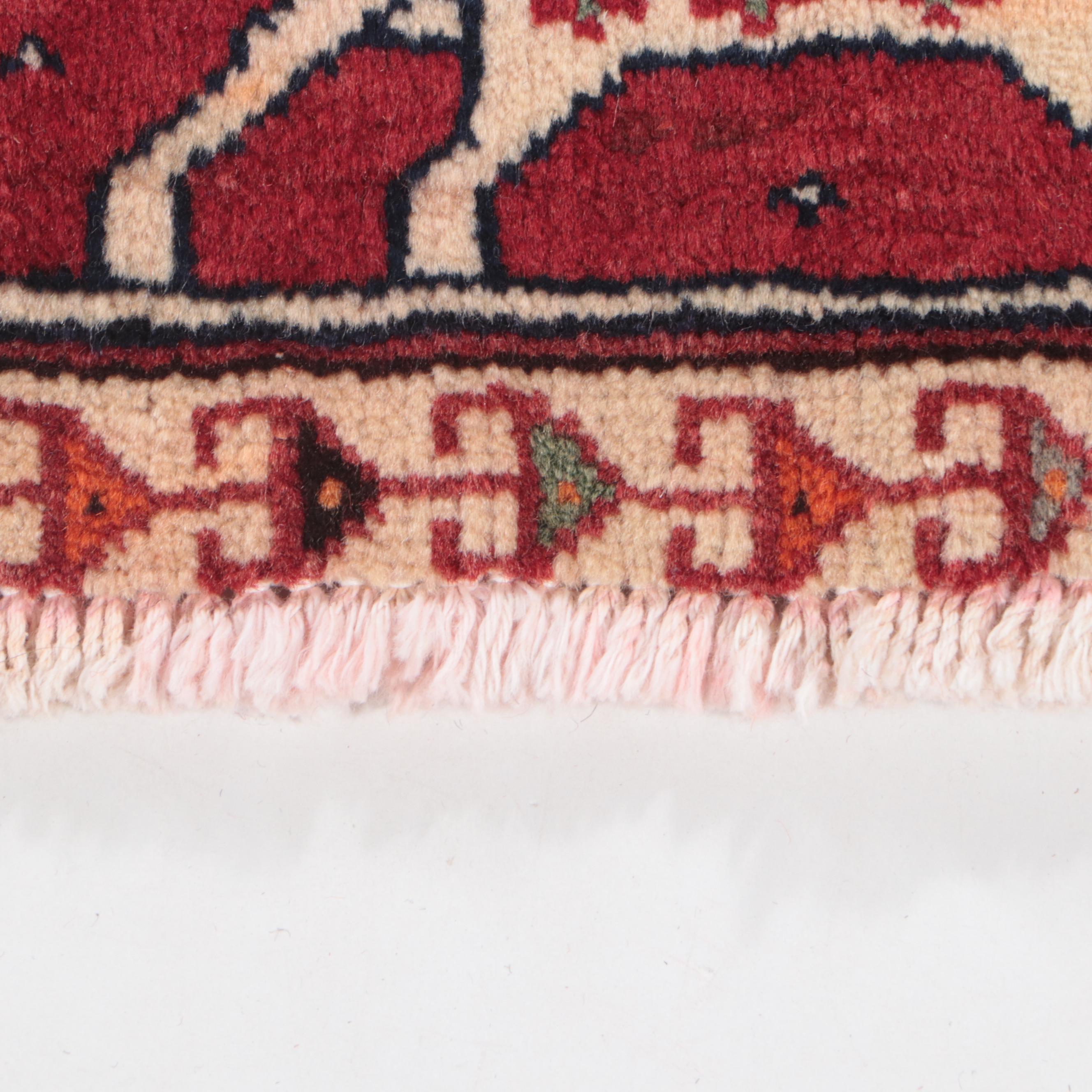 2' x 1'9 Hand-Knotted Persian Kurdish Pictorial Floor Mat