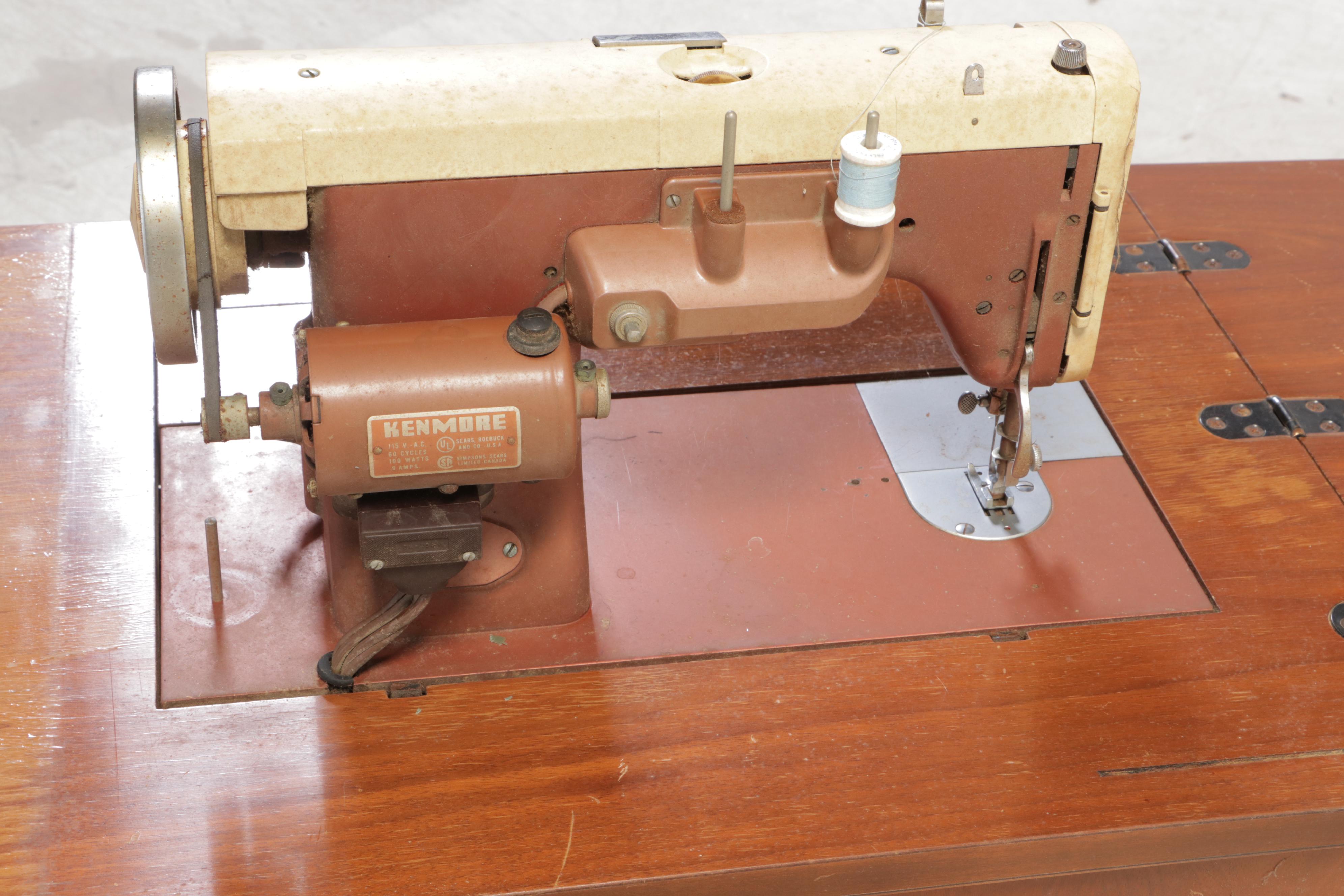 Kenmore Automatic Sewing Table in Walnut Finish