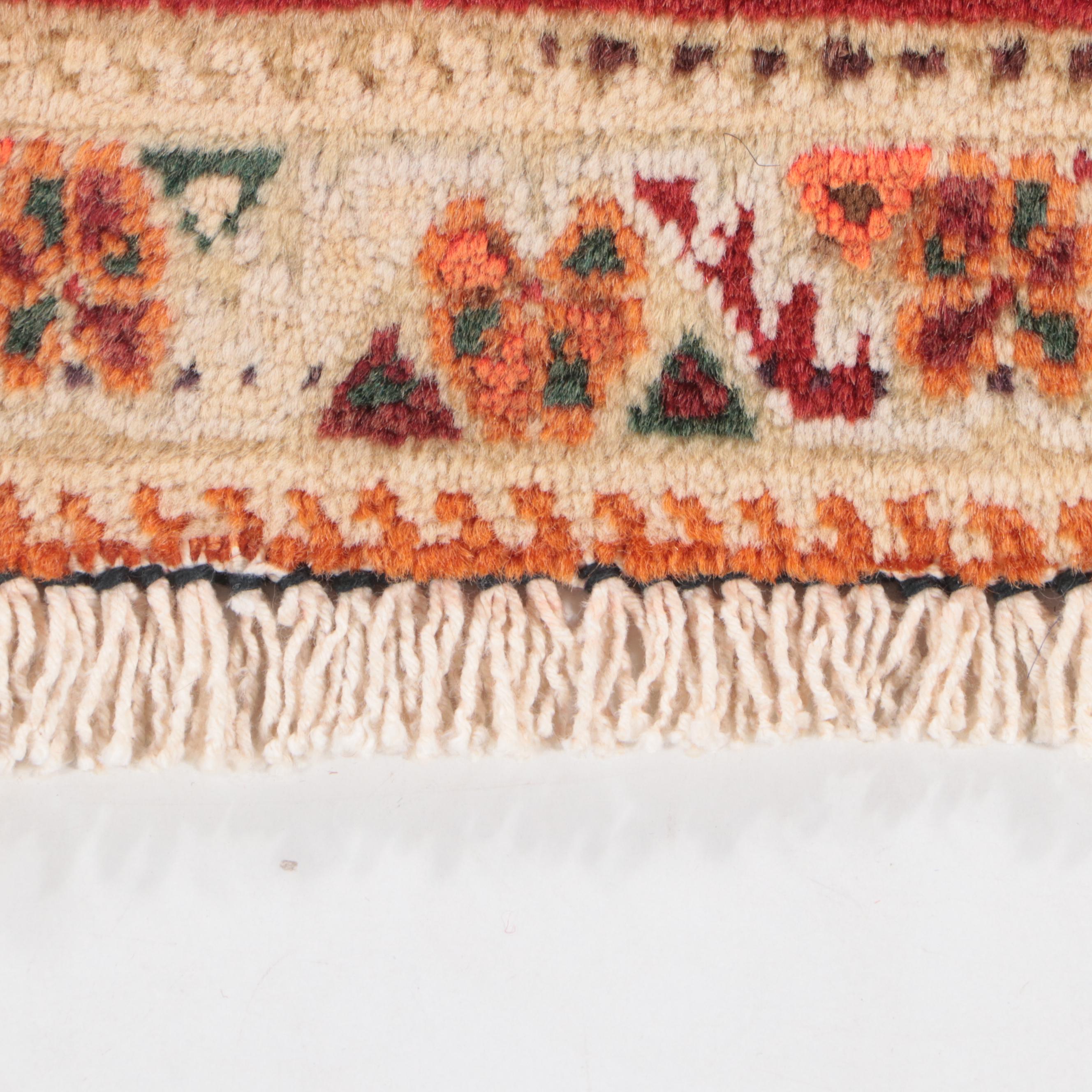 1'10 x 1'11 Hand-Knotted Persian Qashqai Pictorial Floor Mat