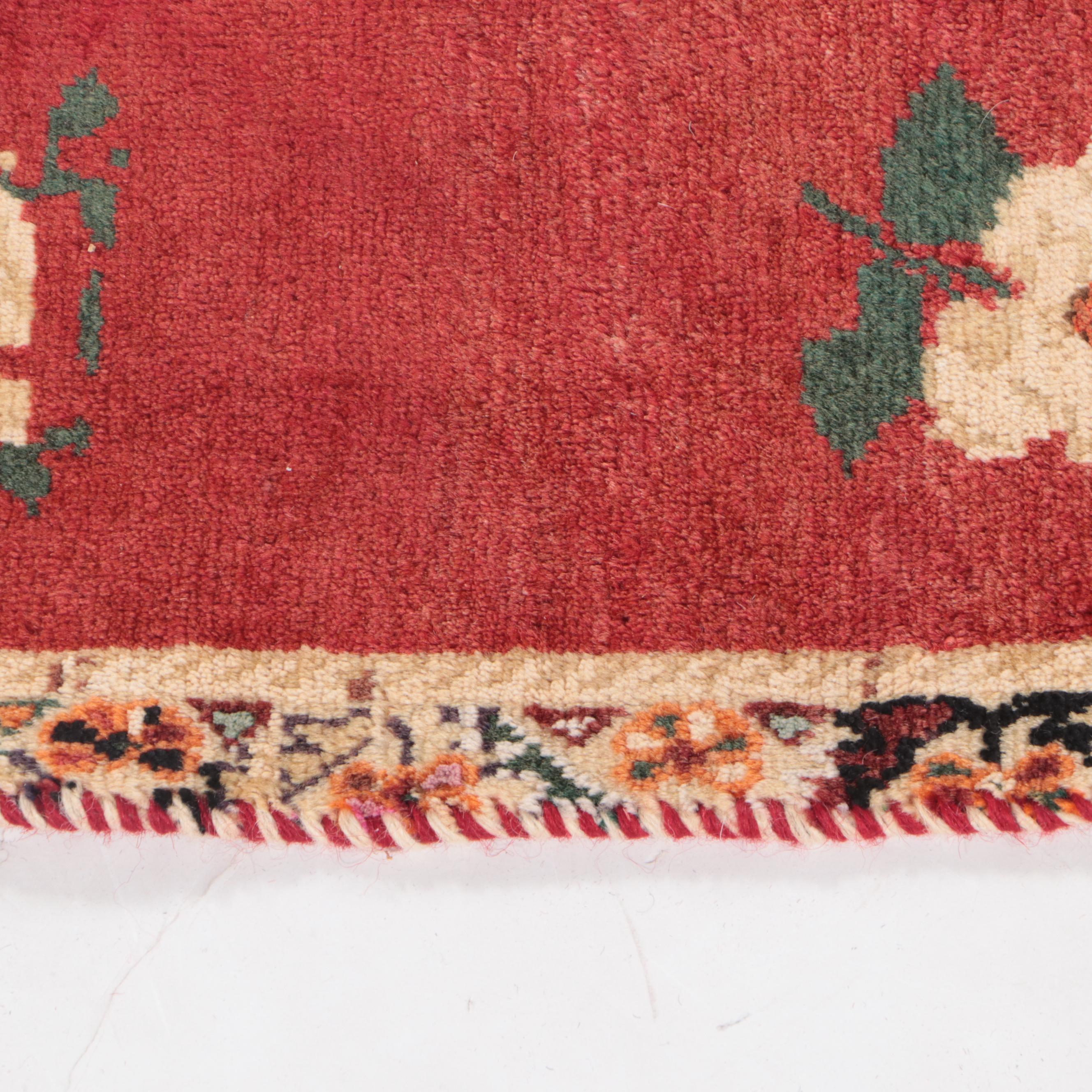 1'10 x 1'11 Hand-Knotted Persian Qashqai Pictorial Floor Mat