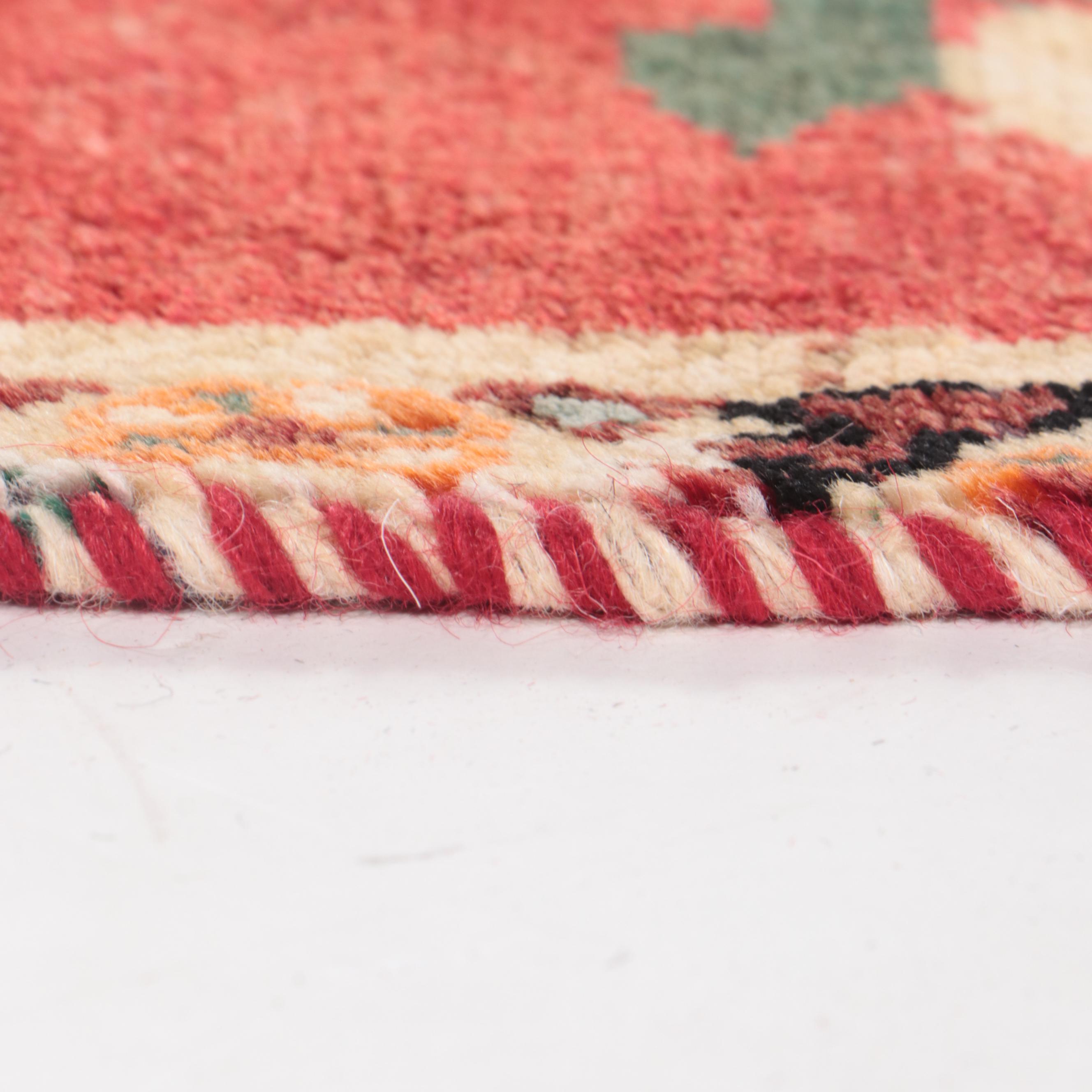 1'10 x 1'11 Hand-Knotted Persian Qashqai Pictorial Floor Mat