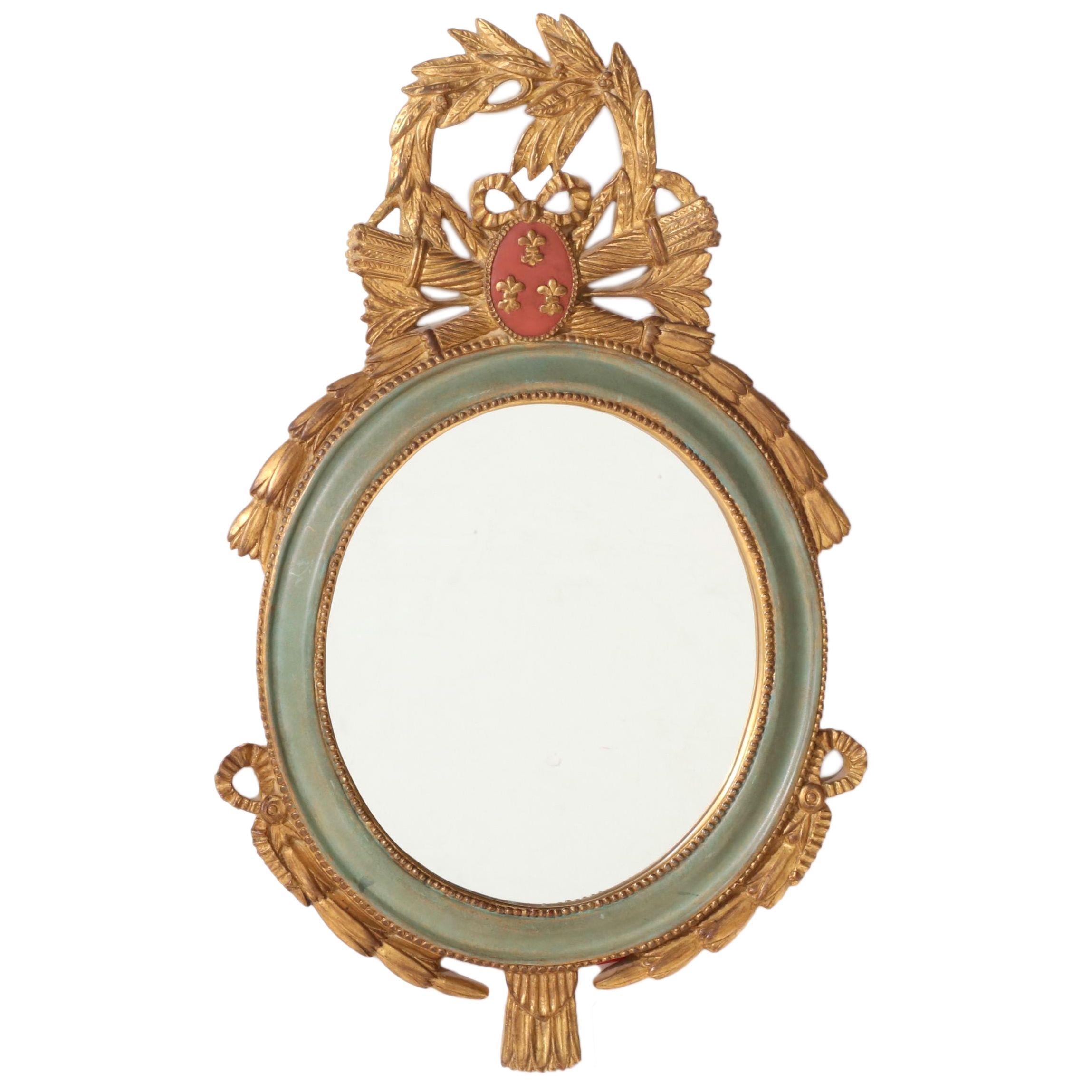 Carol Canner for Carvers' Guild Neoclassical Style Painted & Parcel-Gilt Mirror