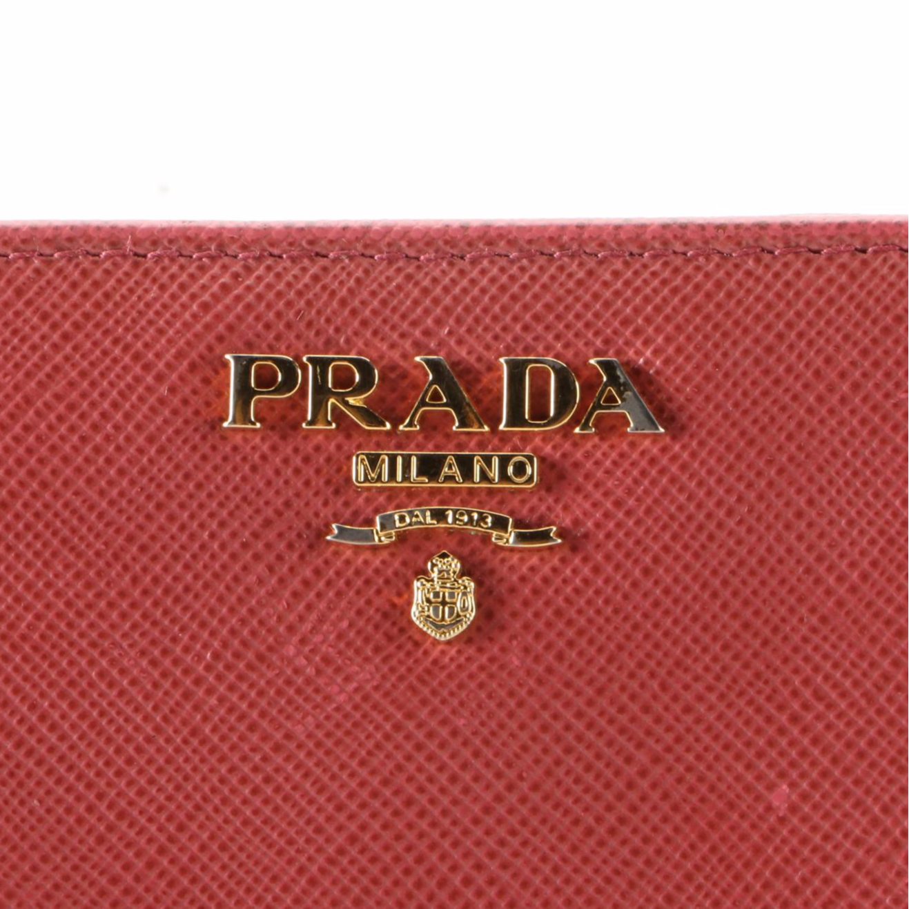 Prada Compact Multifunction Wallet in Dark Pink Saffiano Leather