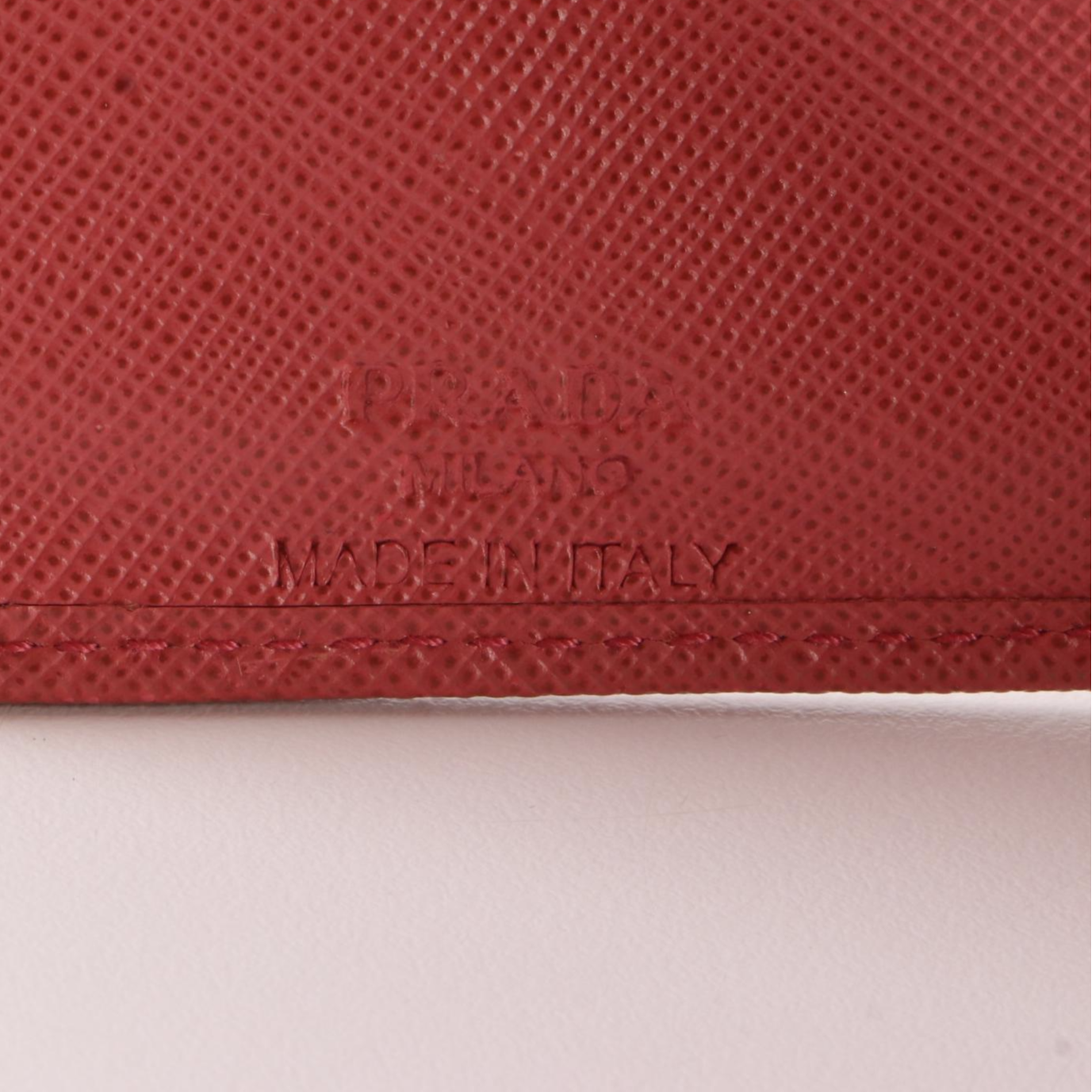 Prada Compact Multifunction Wallet in Dark Pink Saffiano Leather