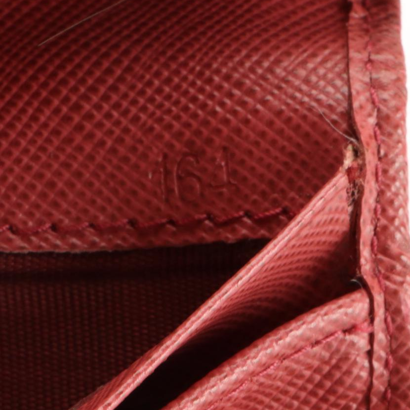 Prada Compact Multifunction Wallet in Dark Pink Saffiano Leather