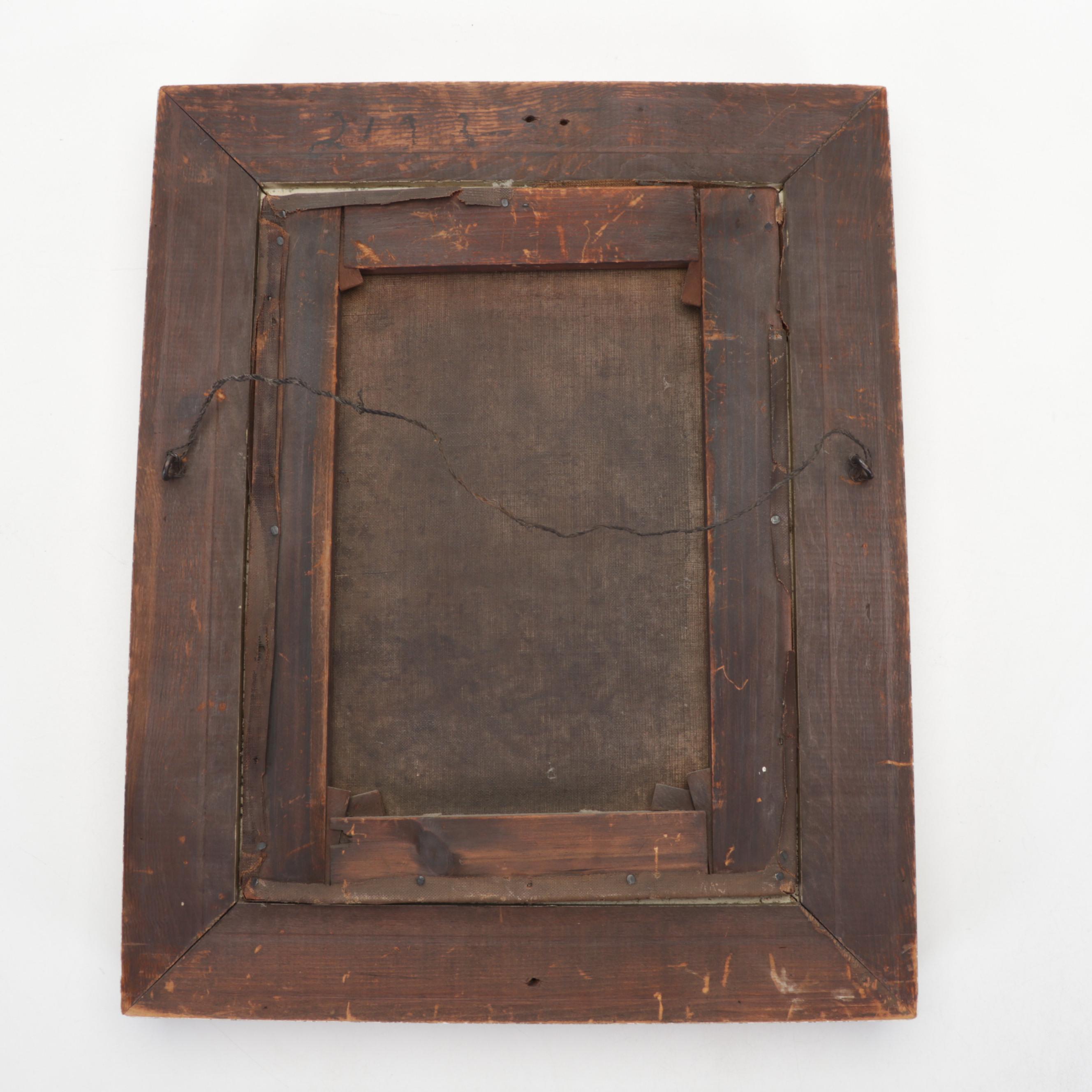 Louis Marie Lemaire Oil Painting of Chickens in Barnyard, Late 19th Century