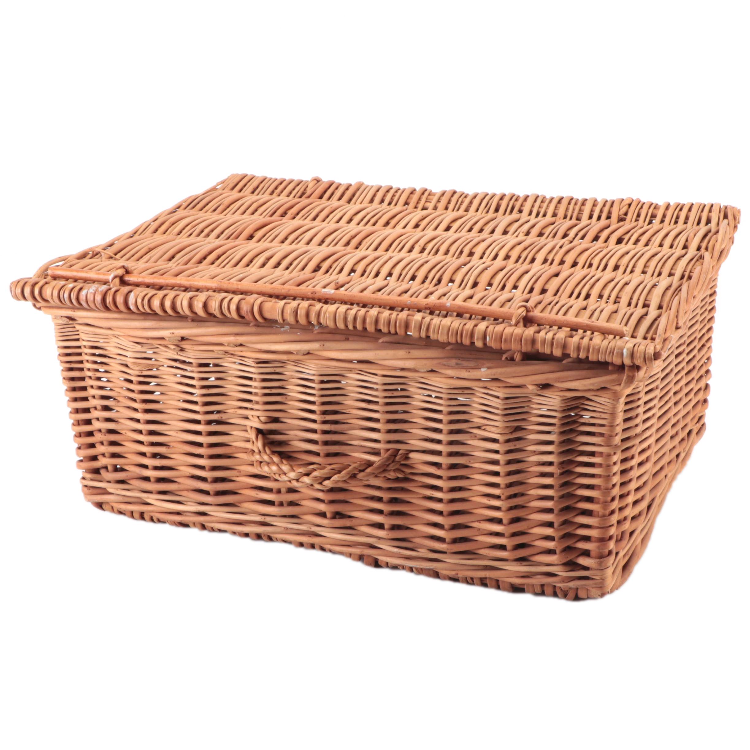 Rattan Picnic Basket, Late 20th Century