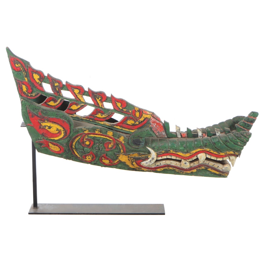 Indonesian Dragon Boat Prow, Early 20th Century