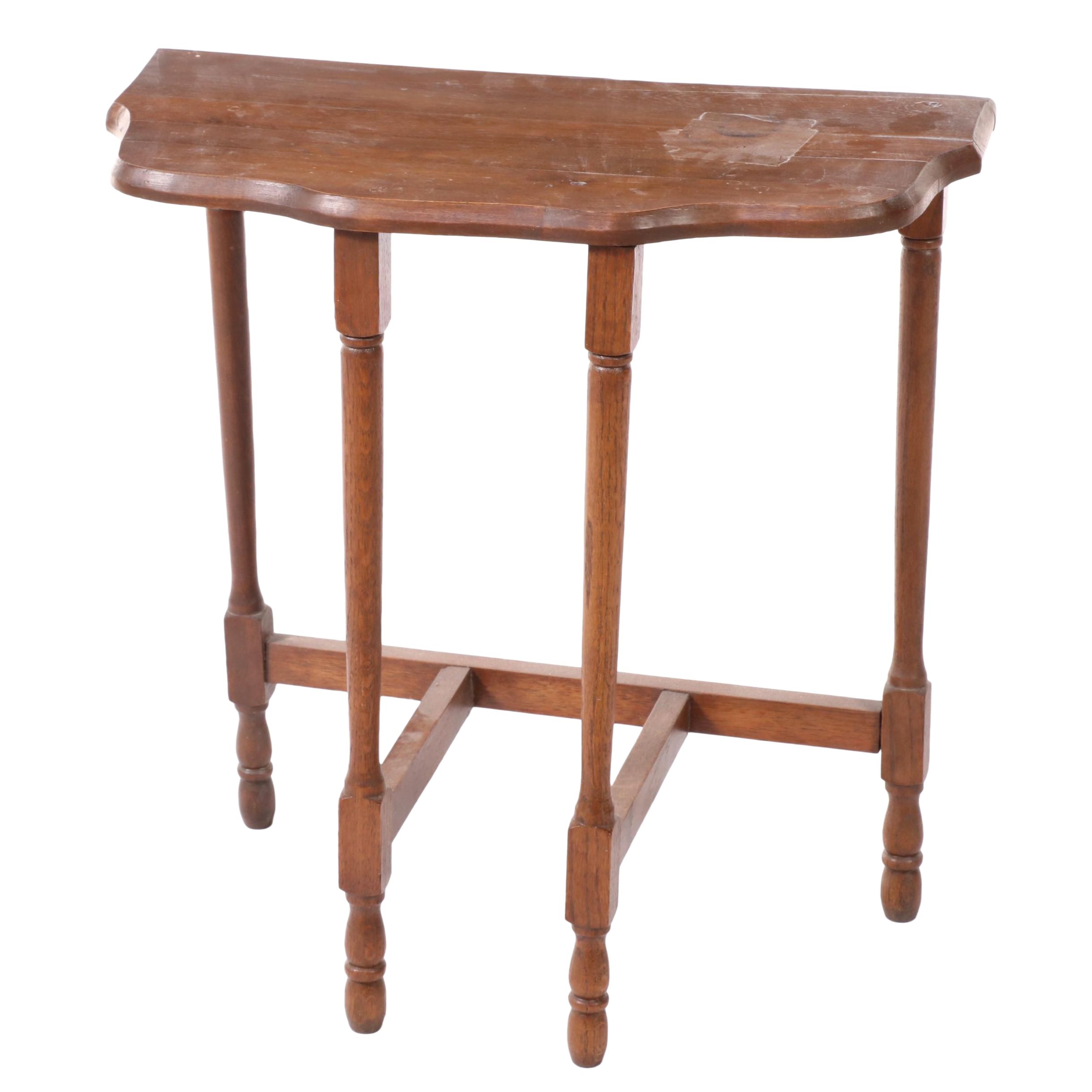 Colonial Style Hardwood Side Table, Early to Mid 20th Century