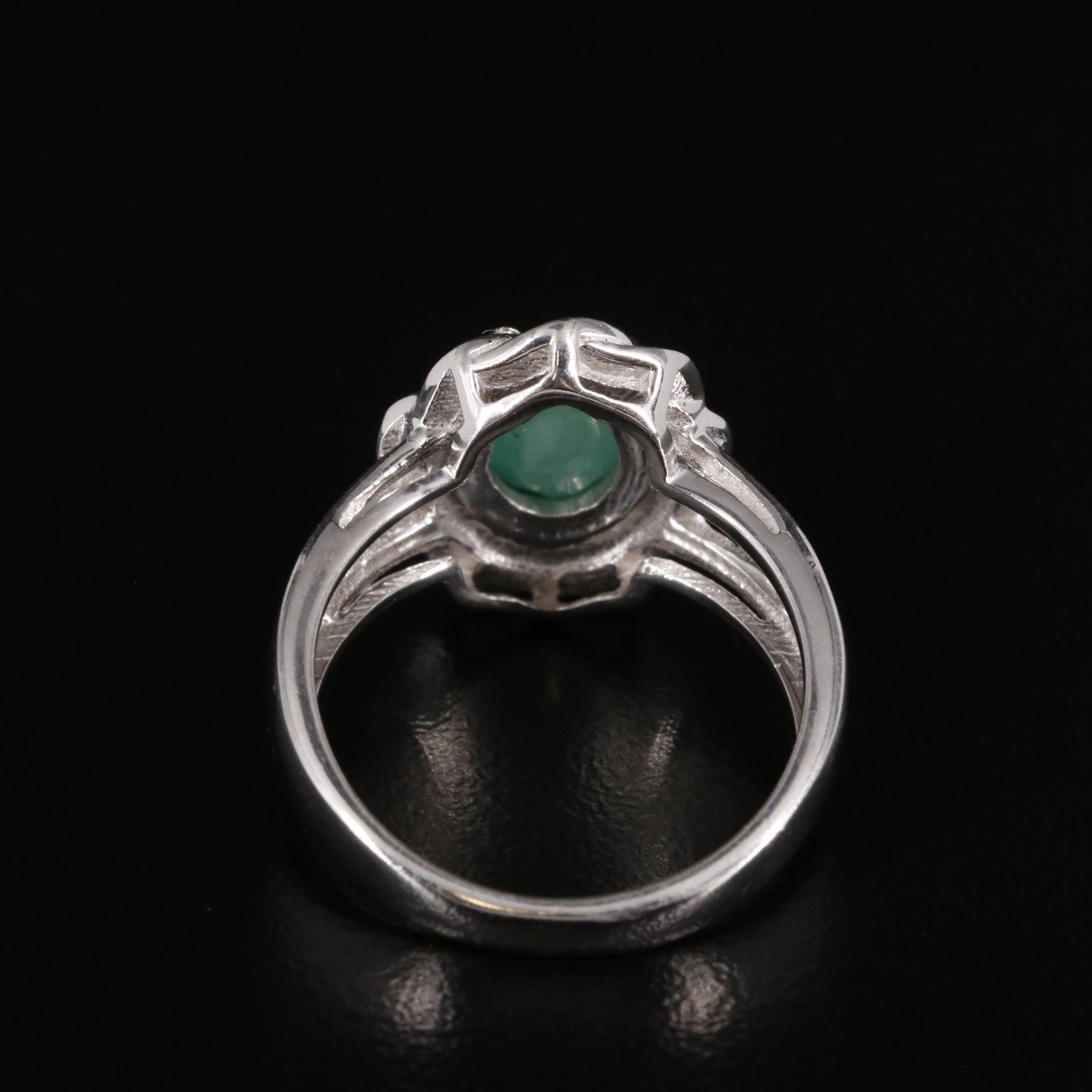Sterling and Emerald Ring