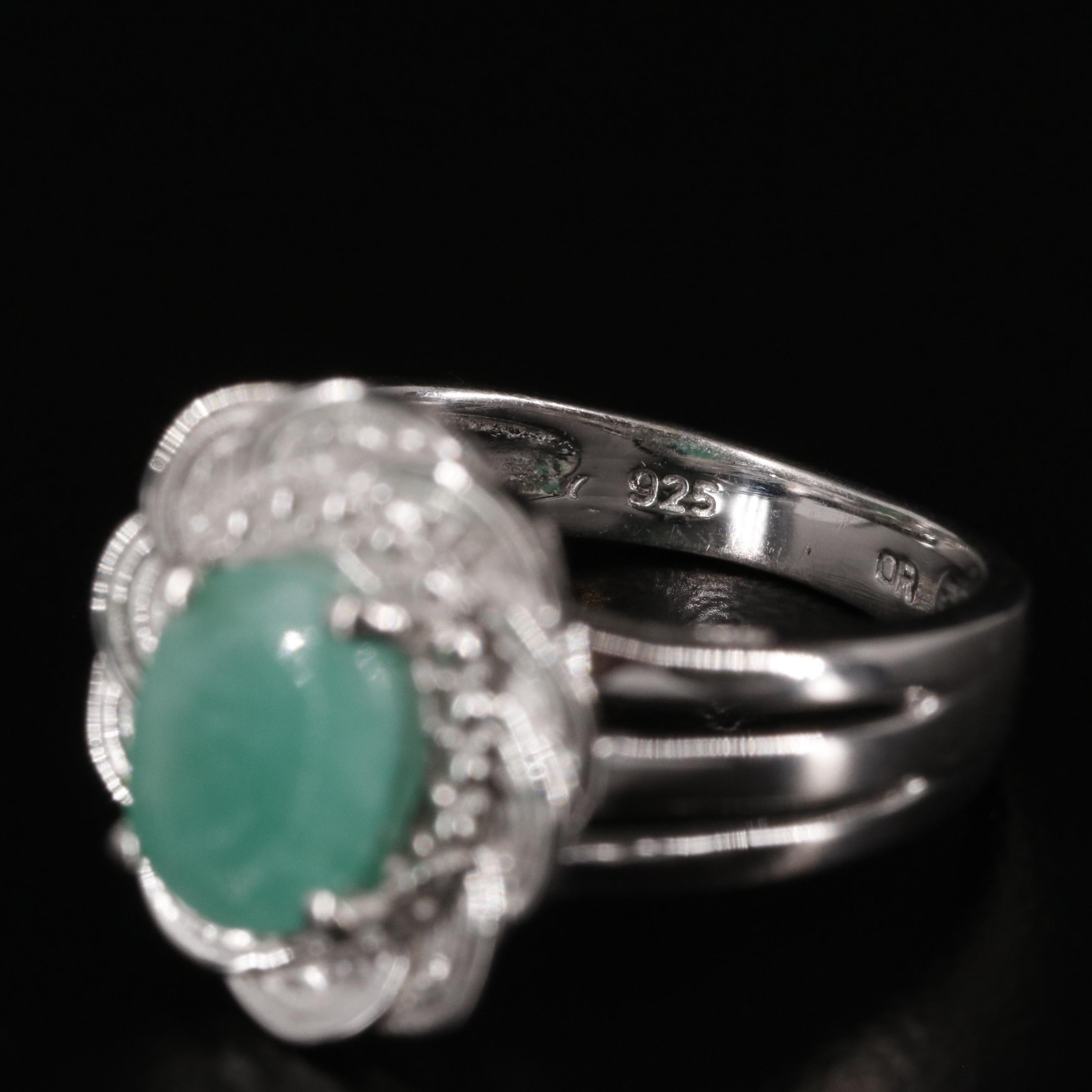Sterling and Emerald Ring