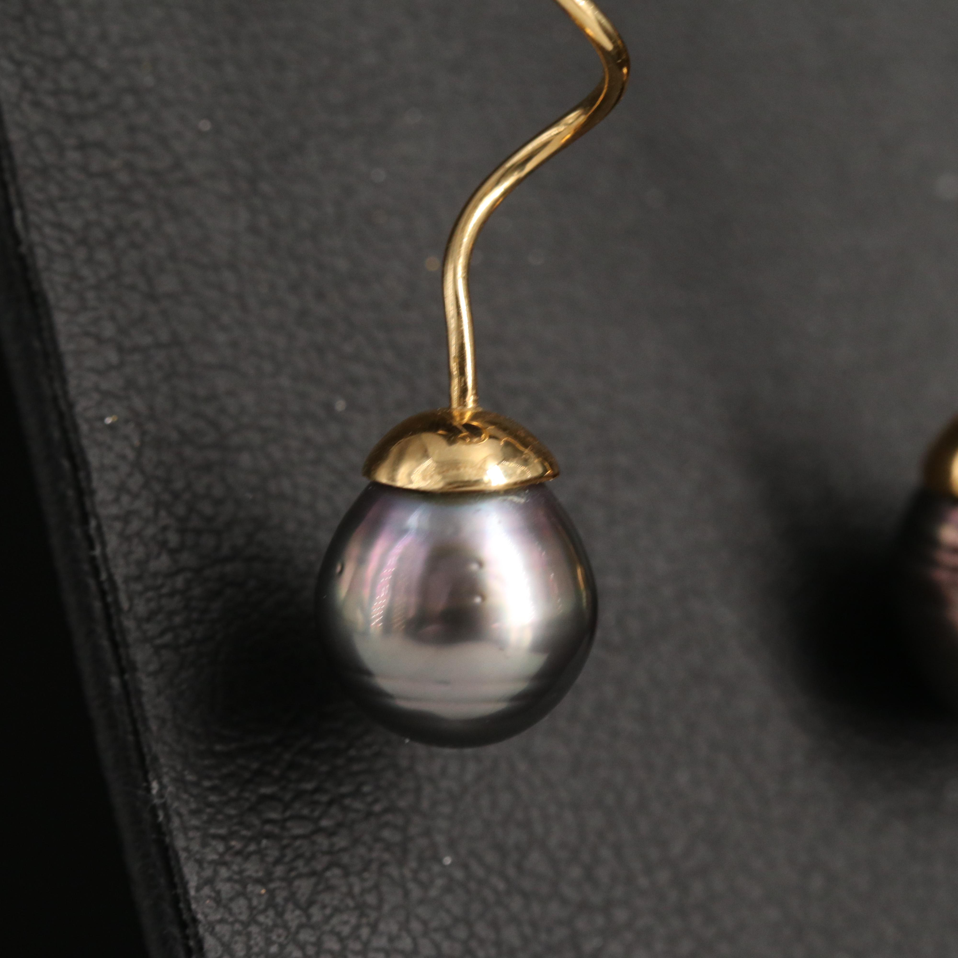18K Pearl Spiral Threader Earrings