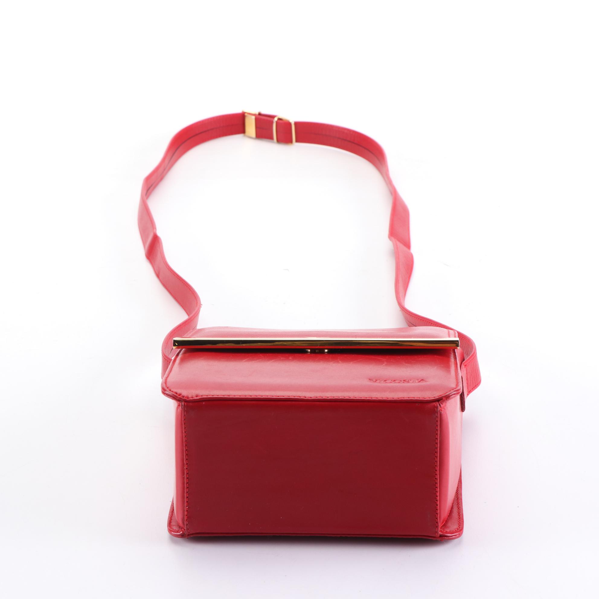 Vicosta Structured Crossbody Bag in Red Leather