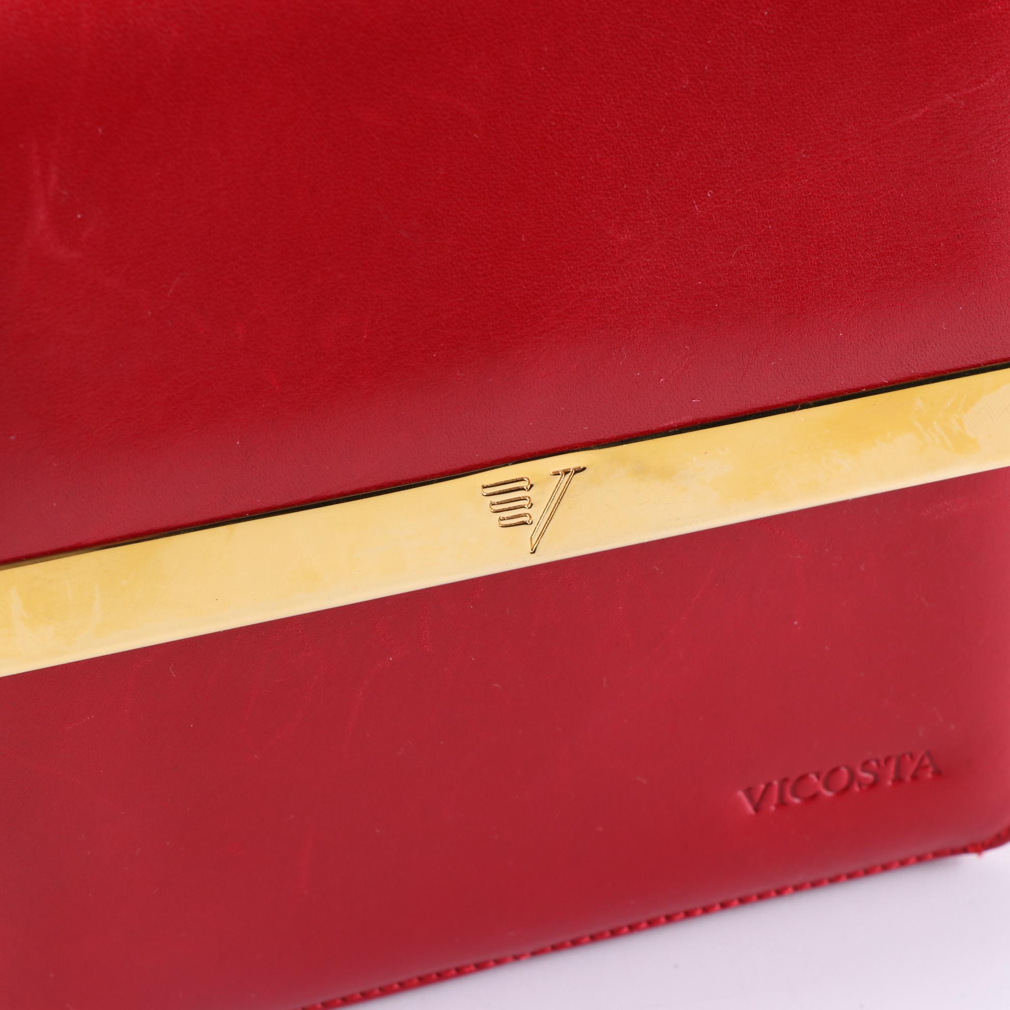 Vicosta Structured Crossbody Bag in Red Leather