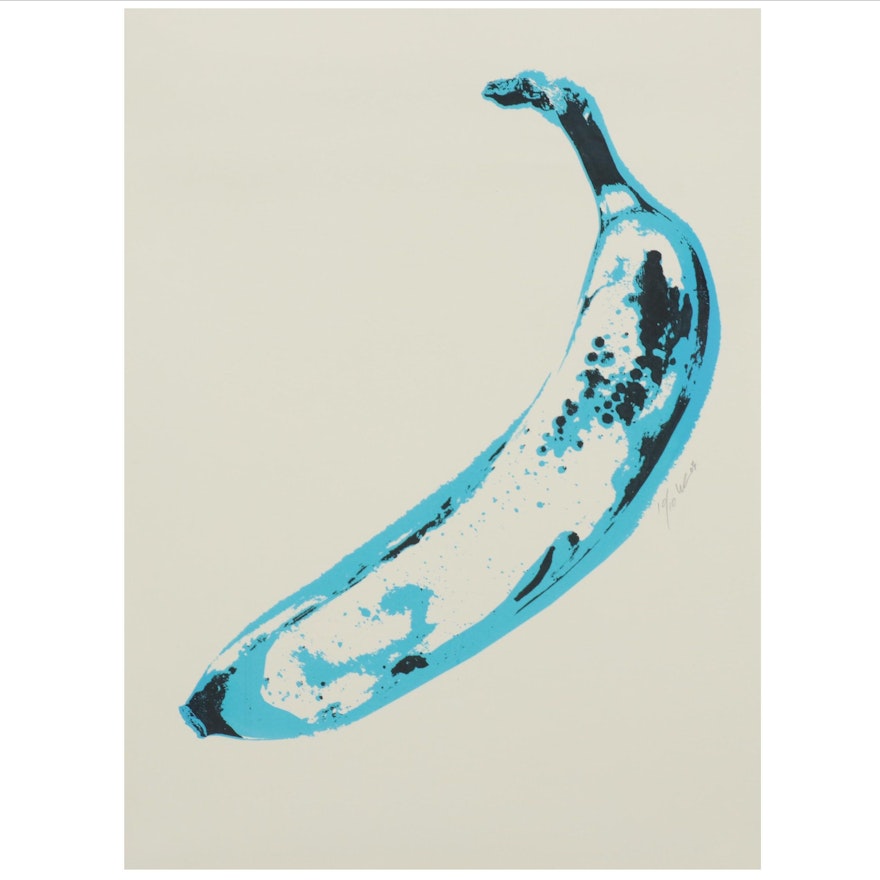 Pop Art Serigraph of Banana in the Style of Andy Warhol