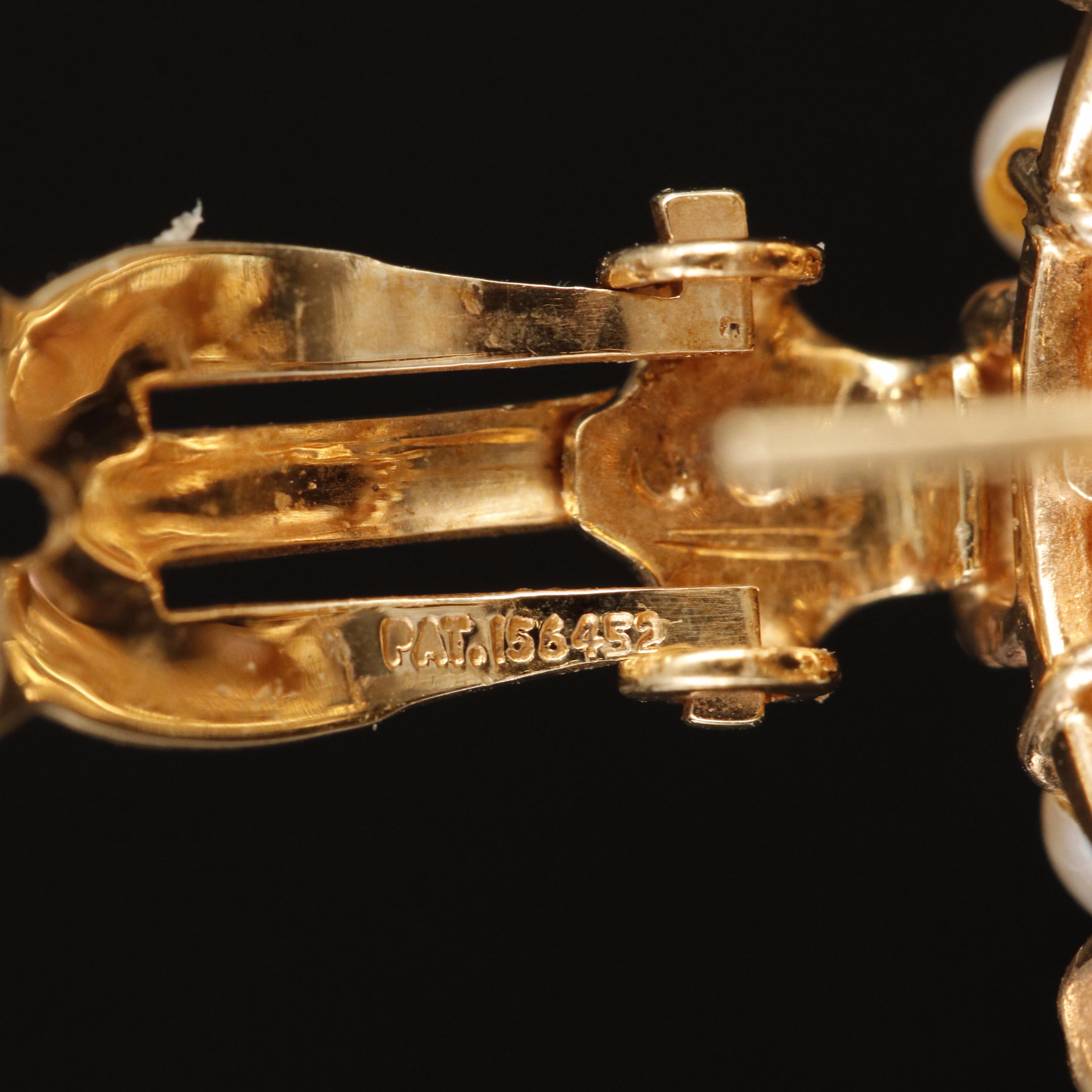 14K Pearl, Sapphire and Ruby Flower Wreath Earrings