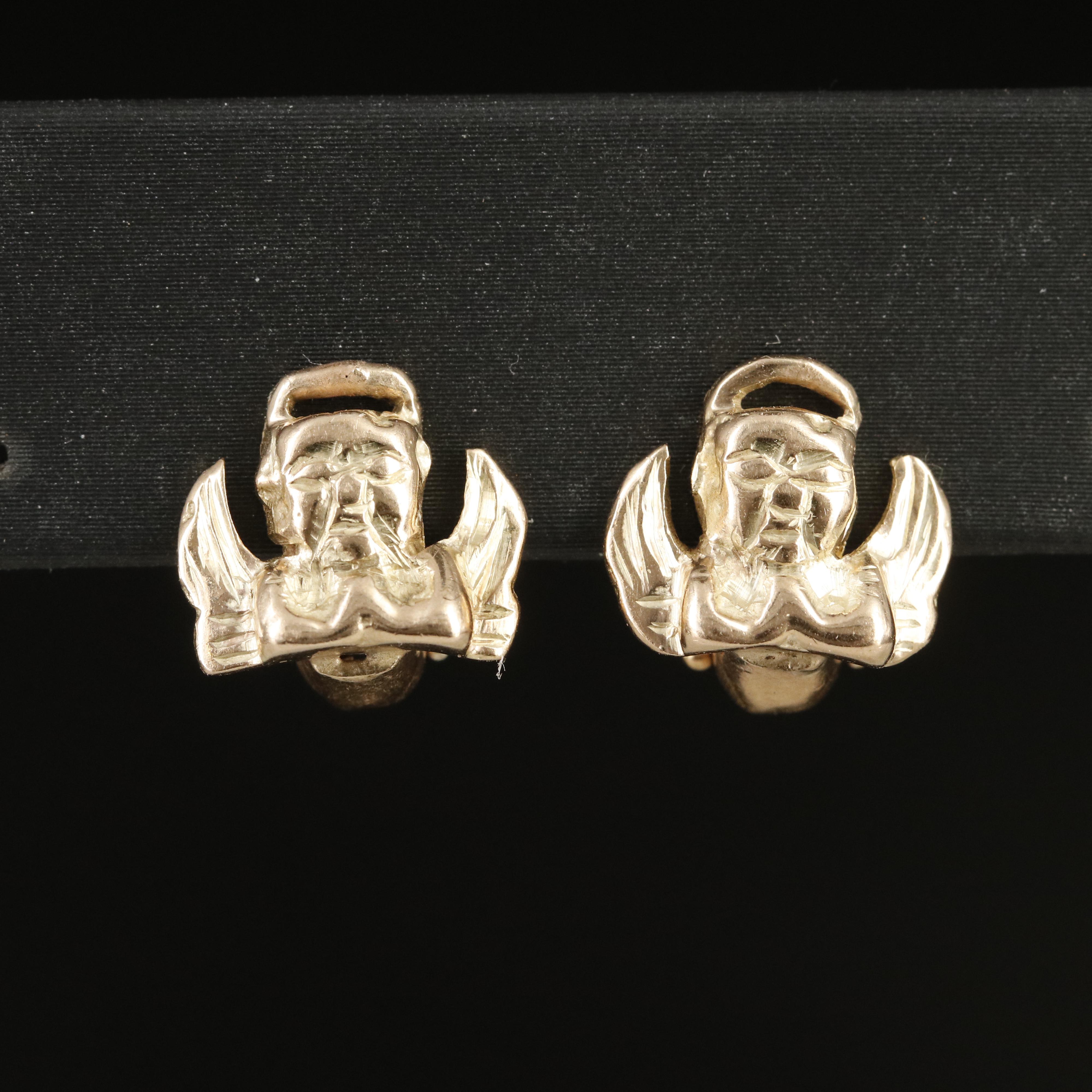 14K Angel Earrings