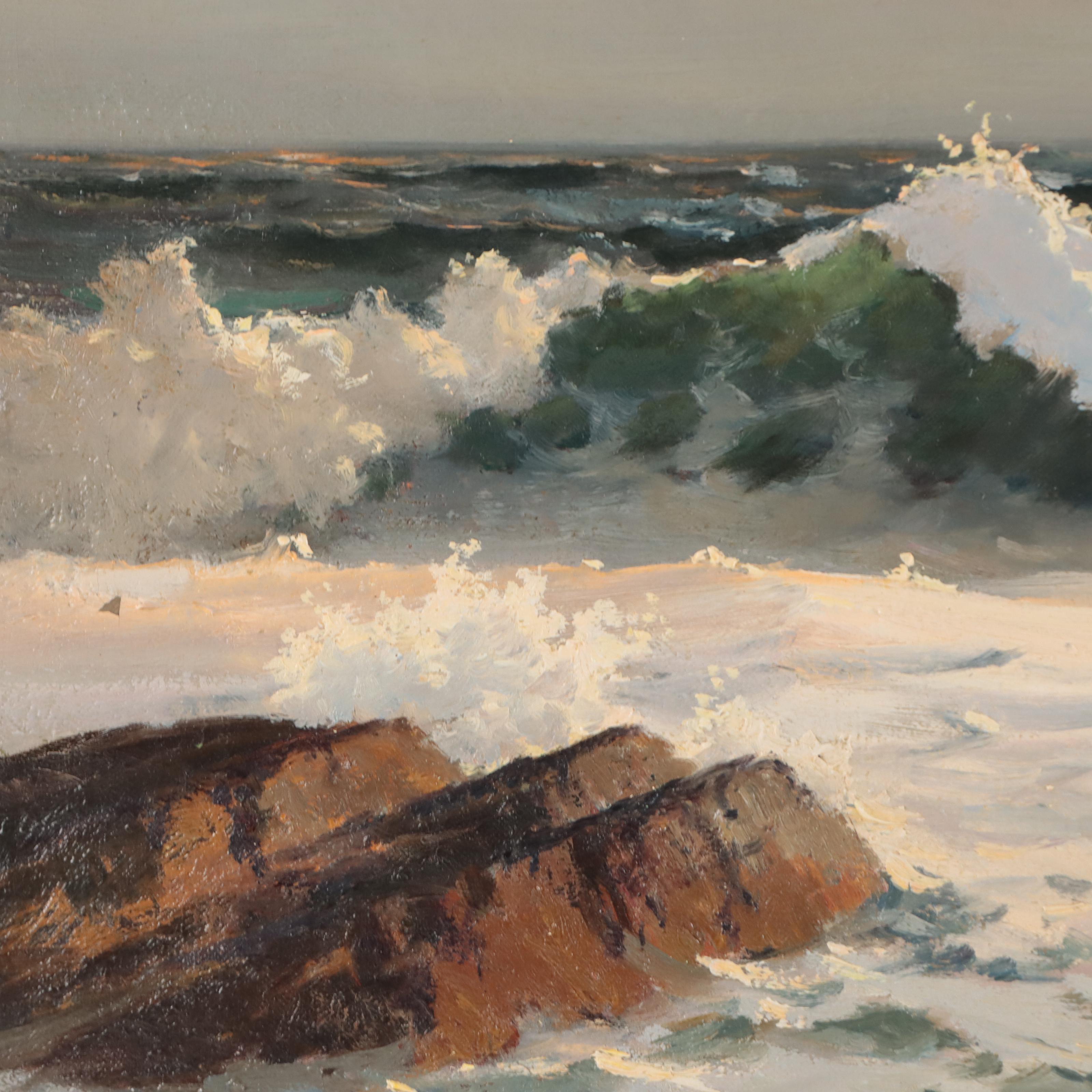 Robert Wood Seascape Oil Painting "Resplendent Sea"
