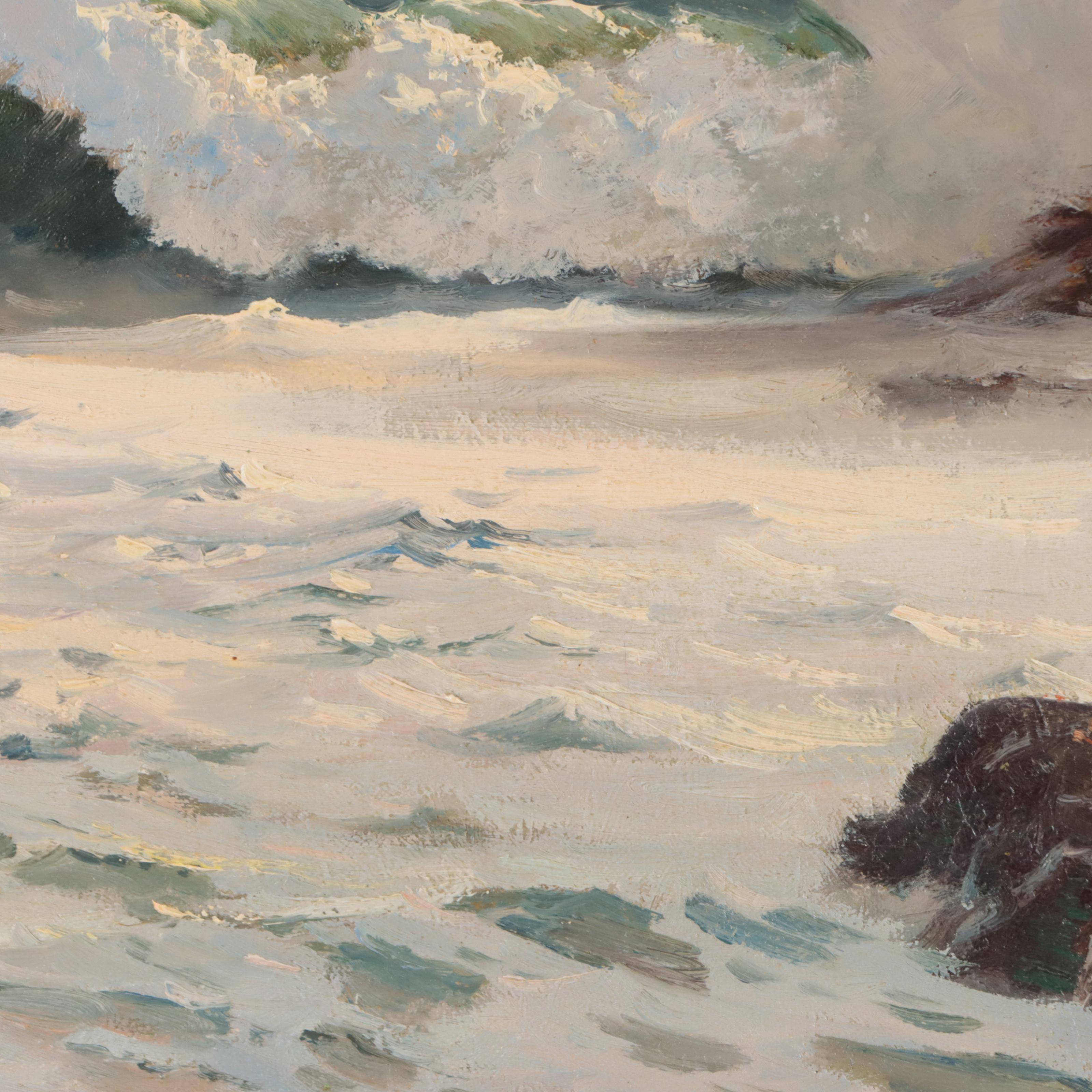 Robert Wood Seascape Oil Painting "Resplendent Sea"