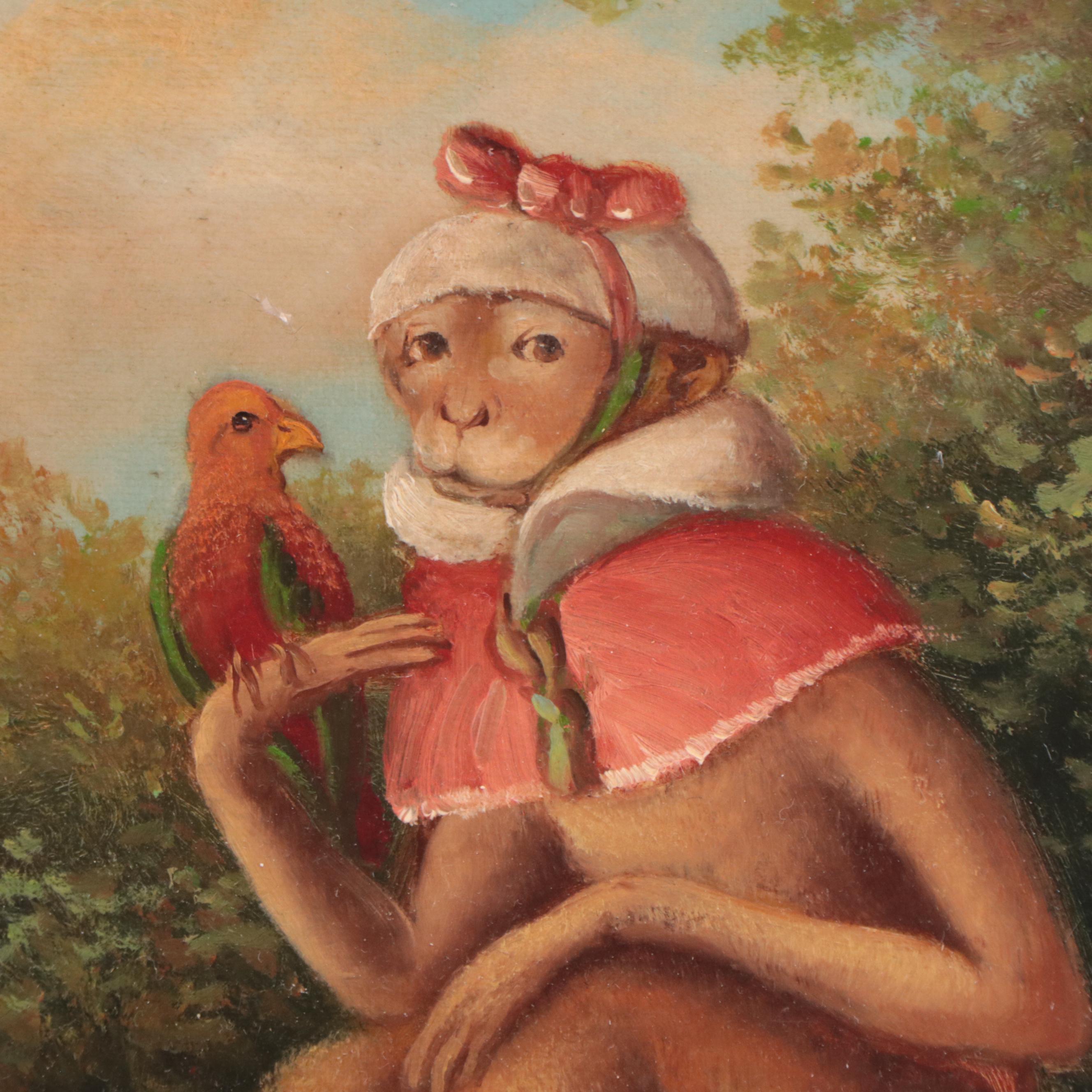 Borofsky Oil Painting of Anthropomorphic Monkey