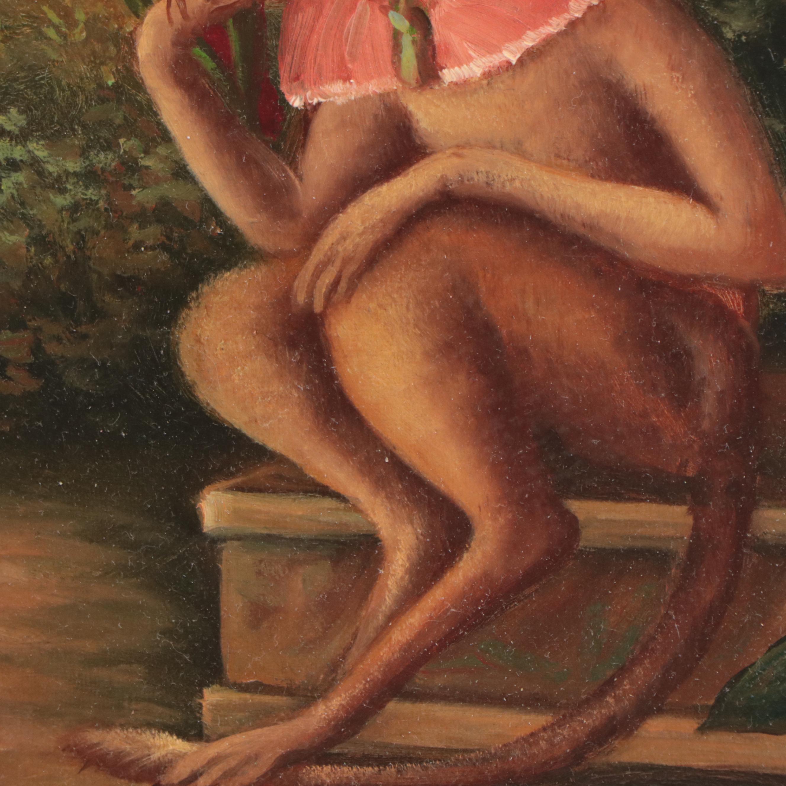 Borofsky Oil Painting of Anthropomorphic Monkey