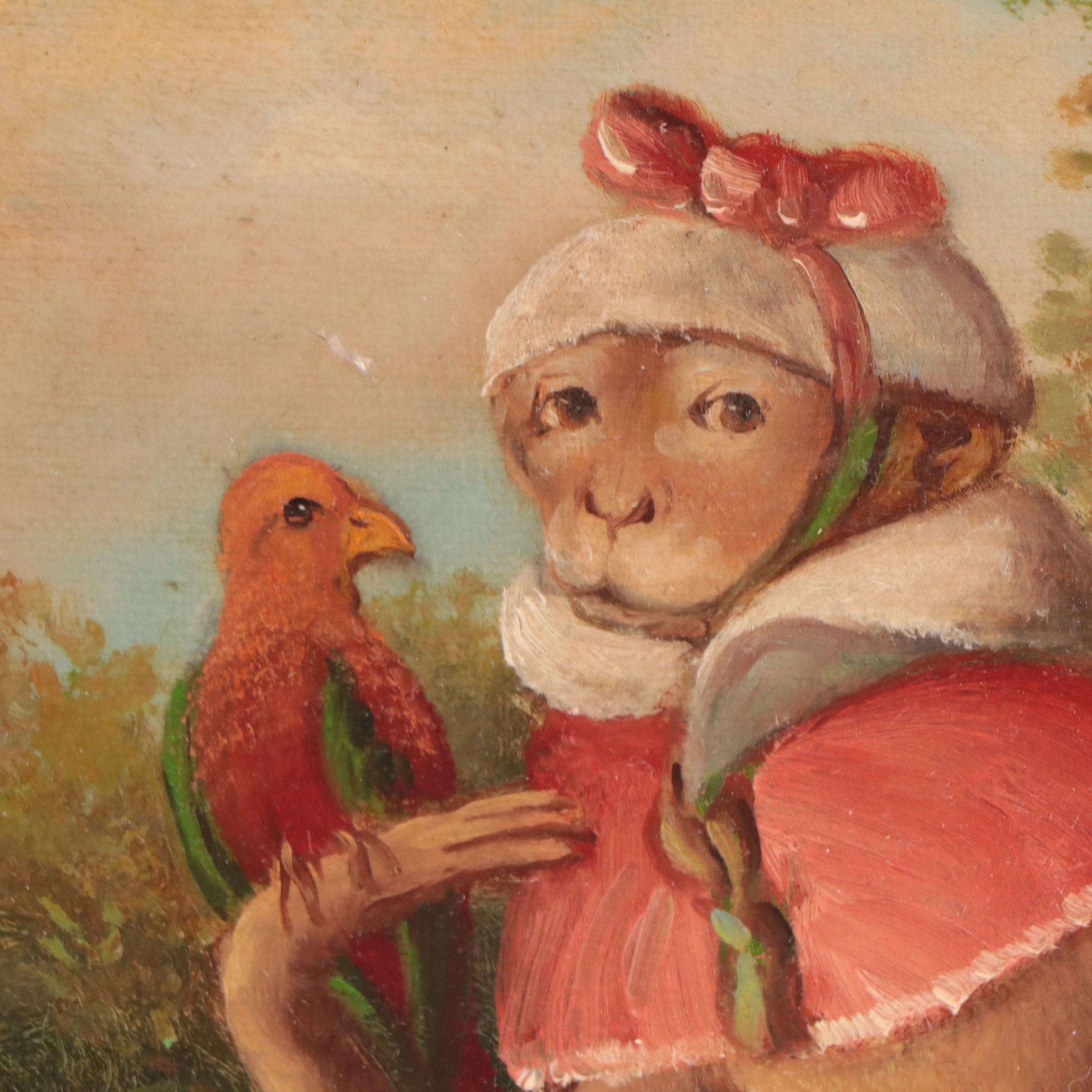 Borofsky Oil Painting of Anthropomorphic Monkey