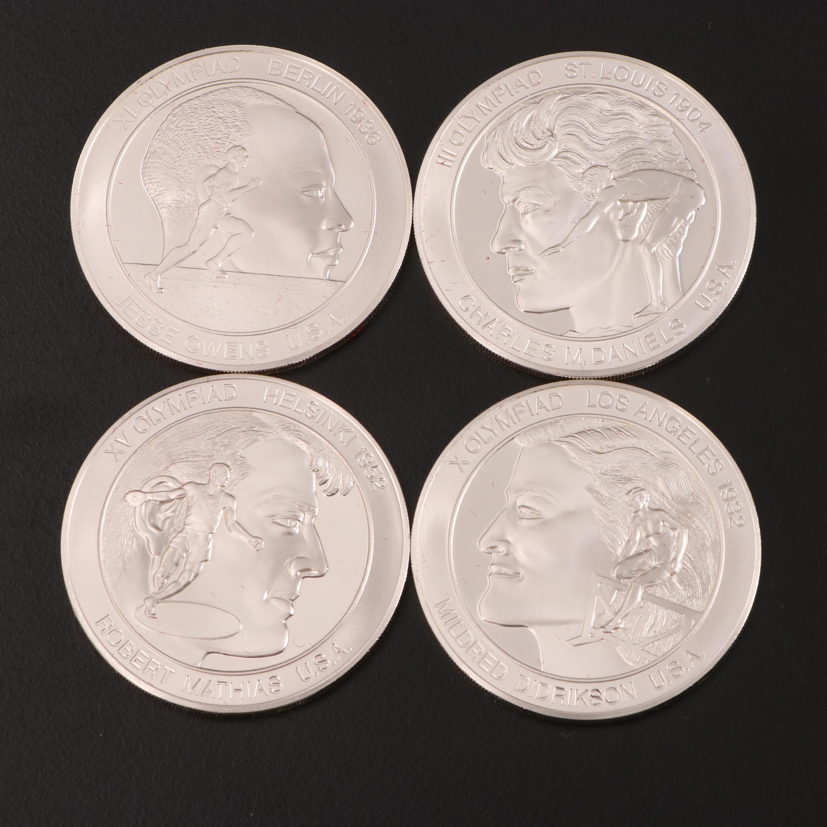 The Franklin Mint "Great Olympic Moments" Sterling Silver Medals Set
