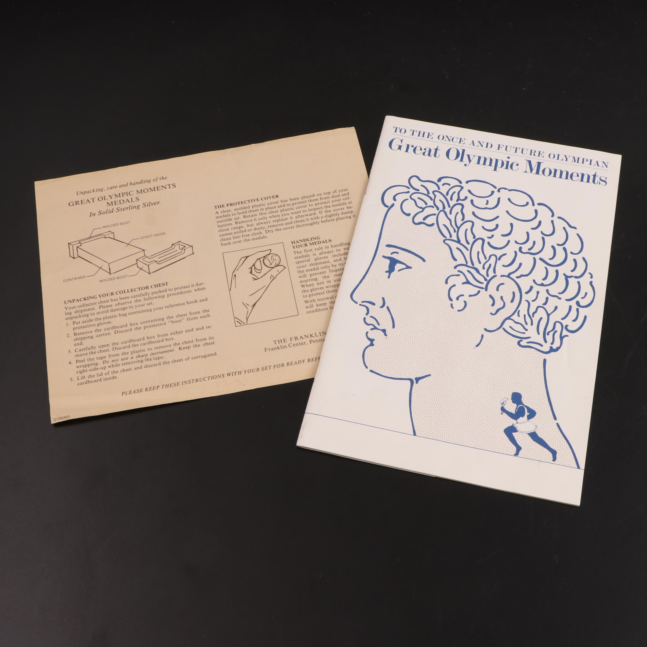 The Franklin Mint "Great Olympic Moments" Sterling Silver Medals Set