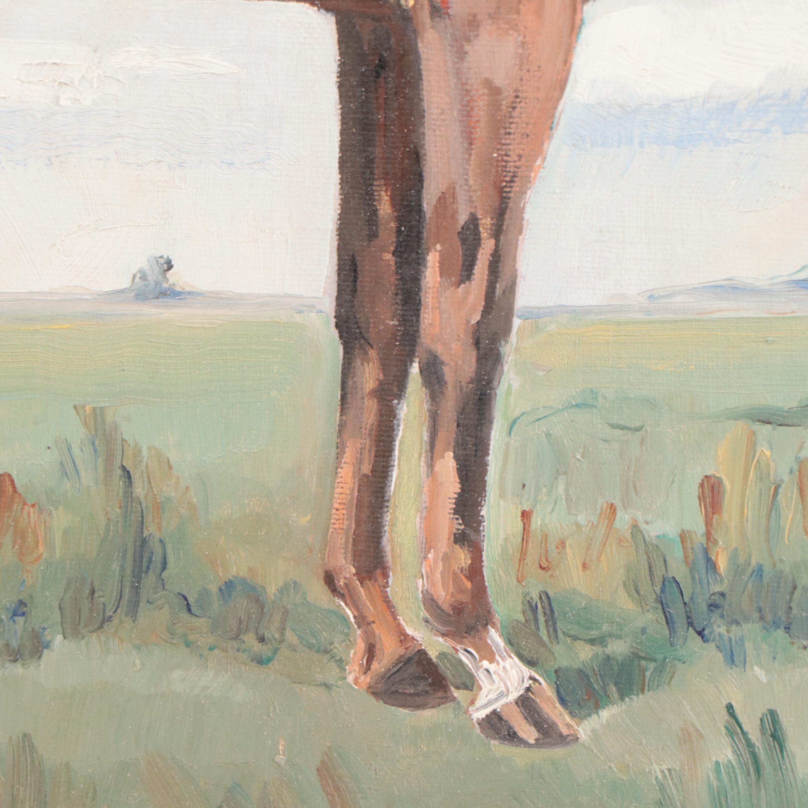 W. Henry Horse Portrait Oil Painting, 1970