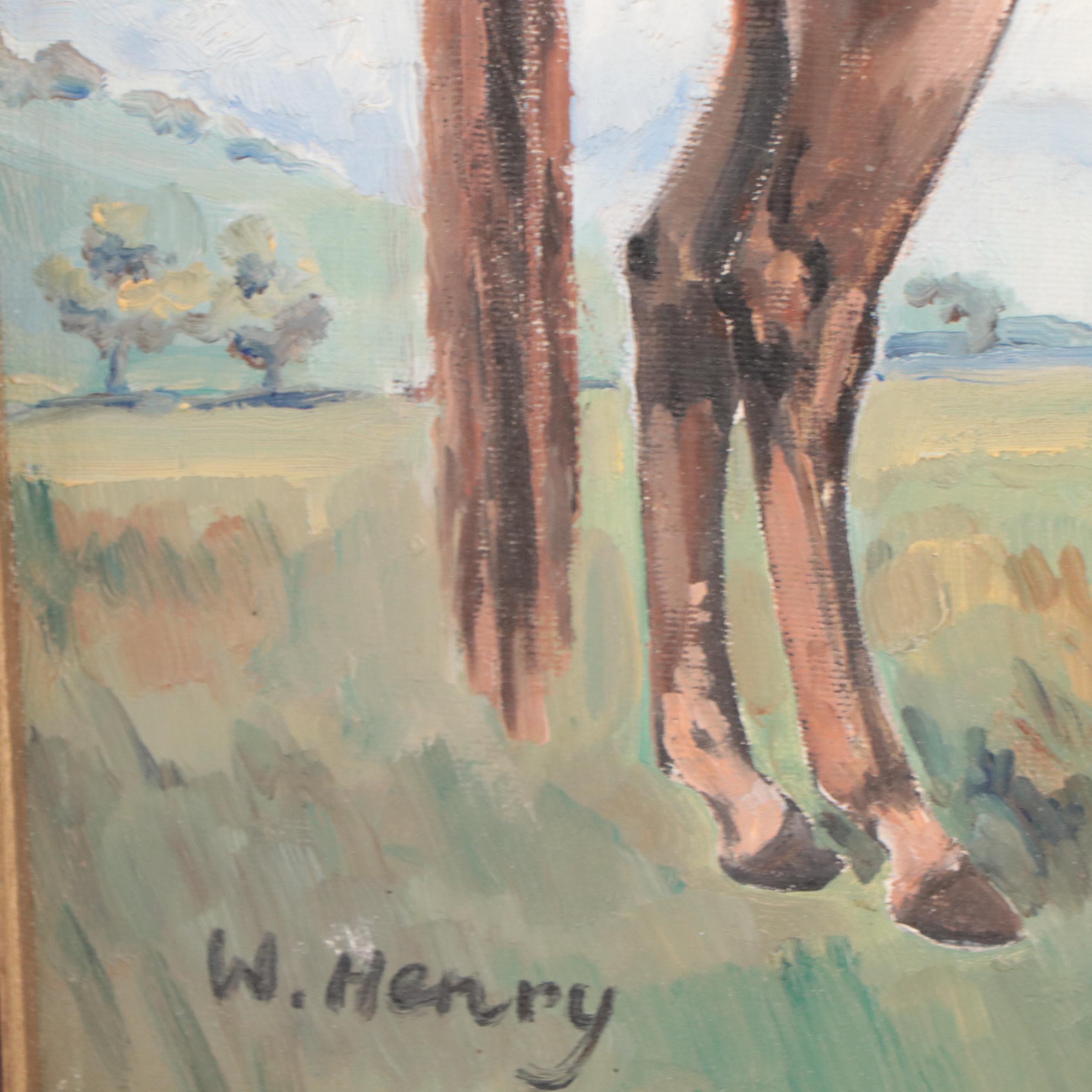 W. Henry Horse Portrait Oil Painting, 1970
