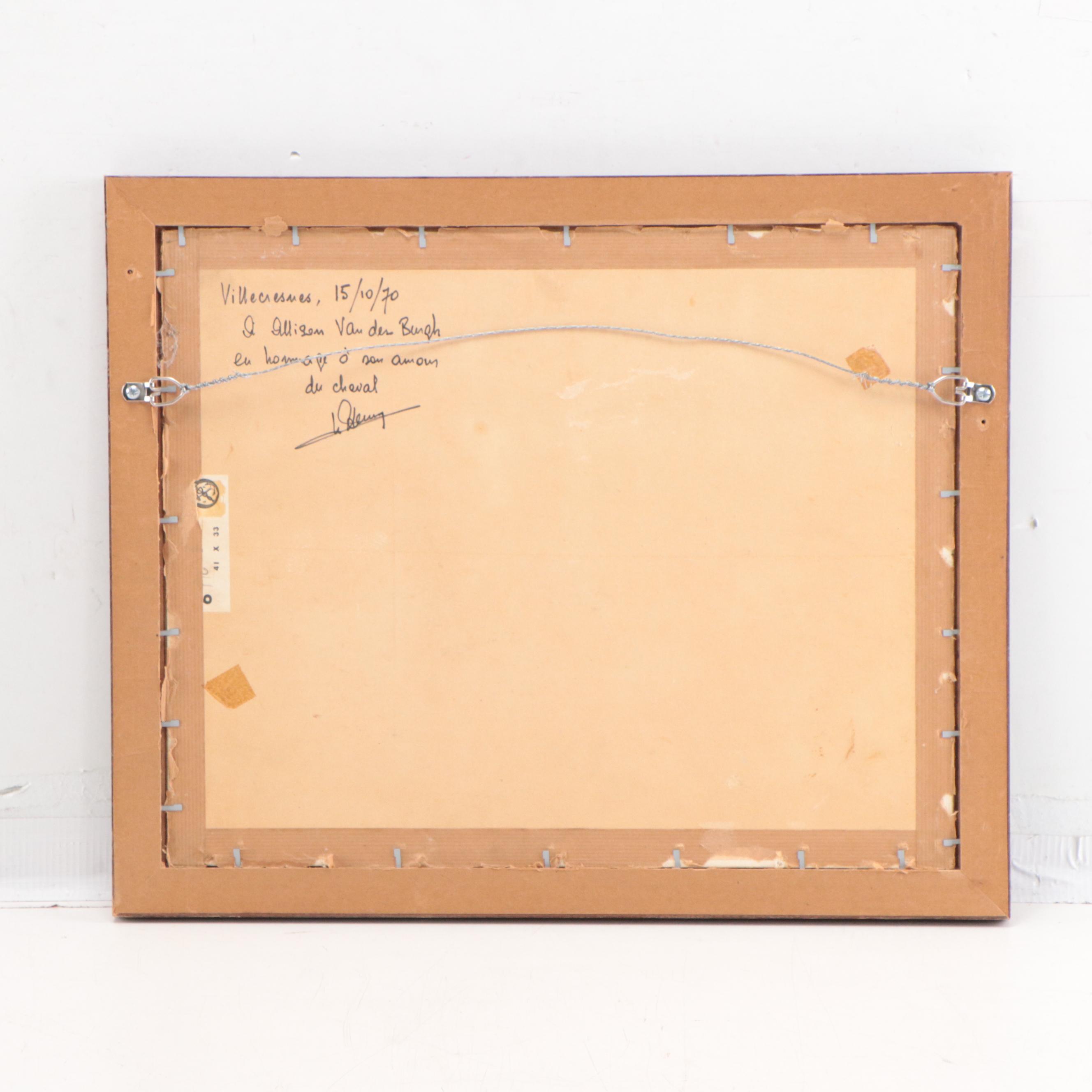 W. Henry Horse Portrait Oil Painting, 1970