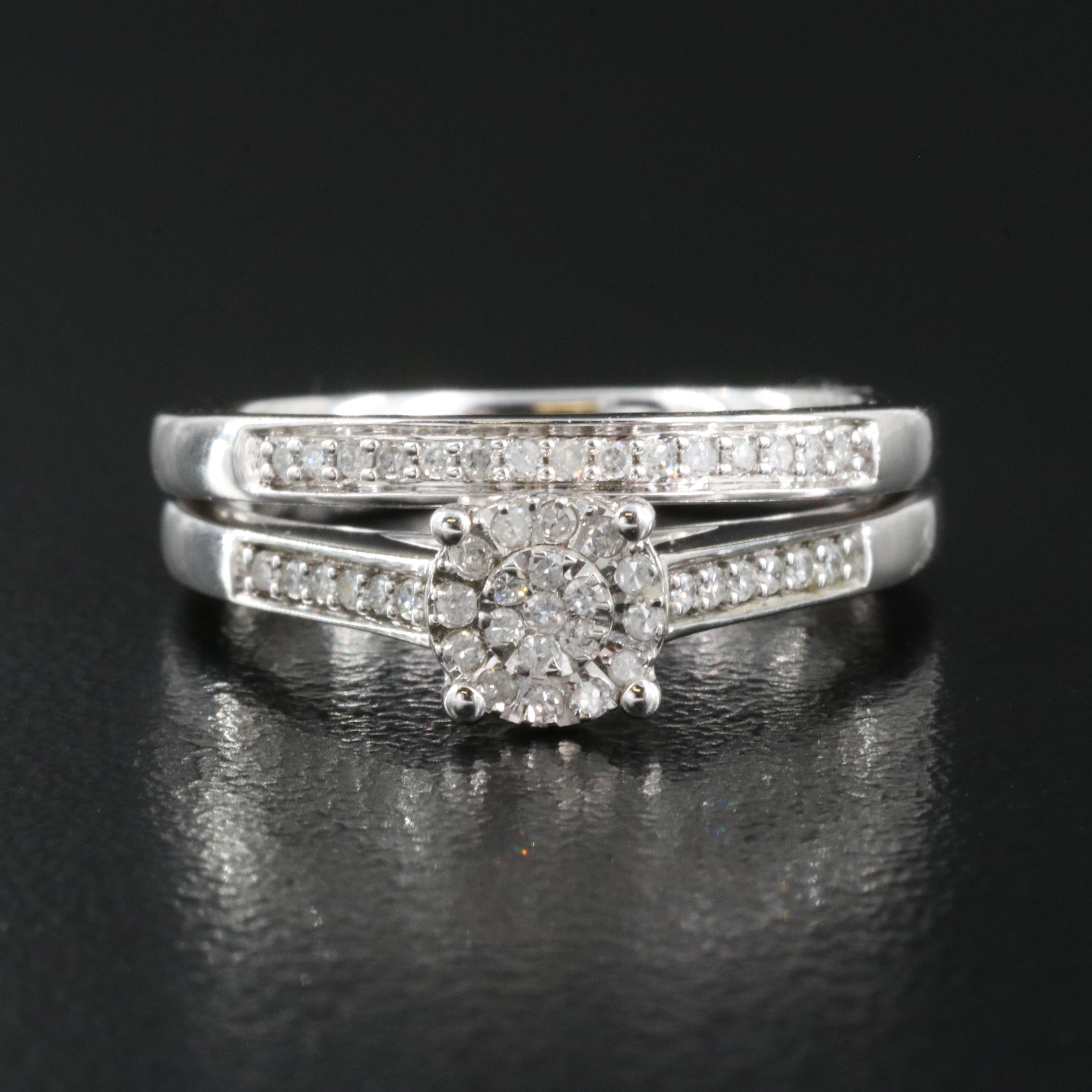 10K 0.20 CTW Diamond Ring and Band Set