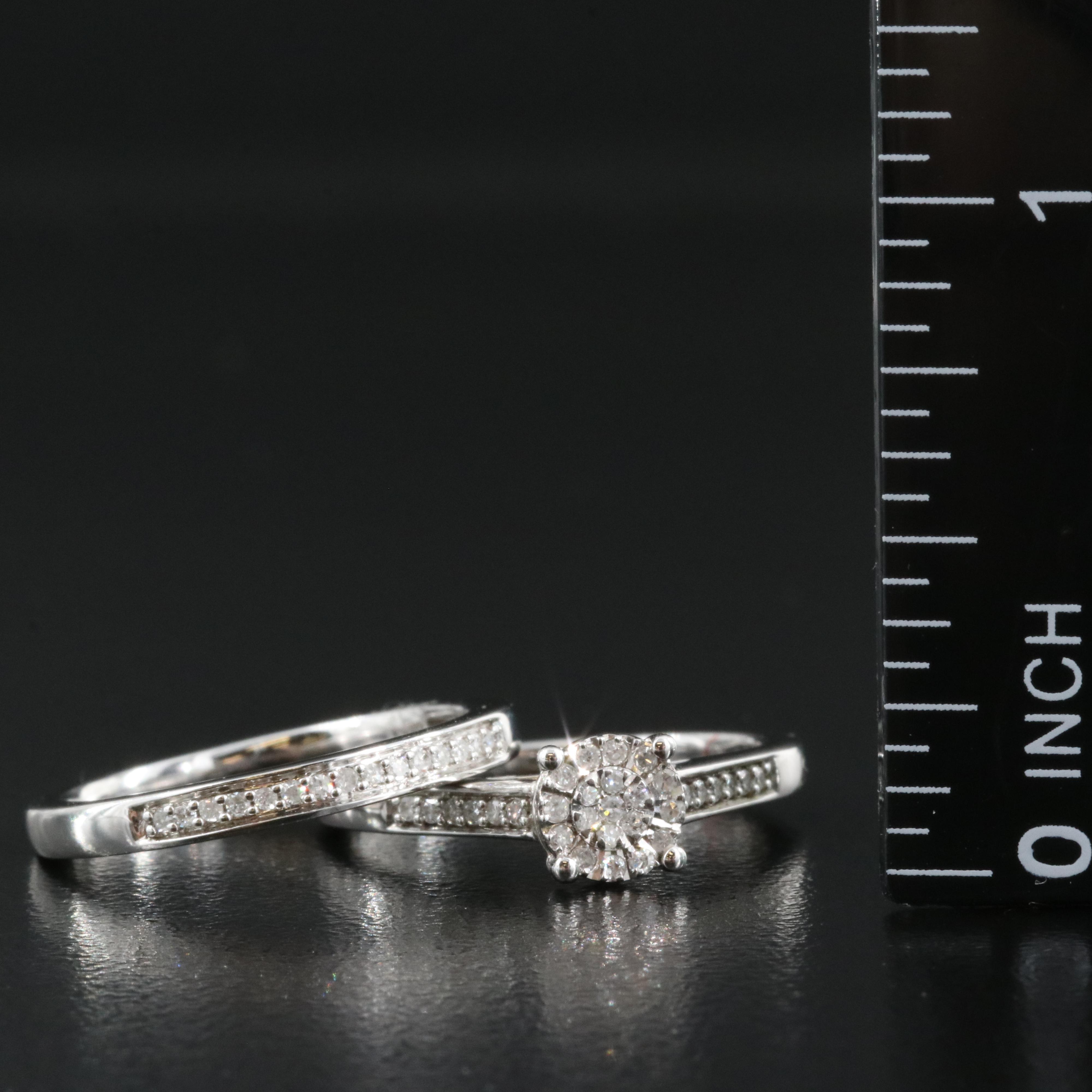 10K 0.20 CTW Diamond Ring and Band Set