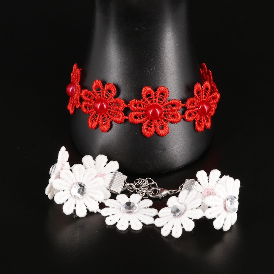 Crocheted Floral Bracelets