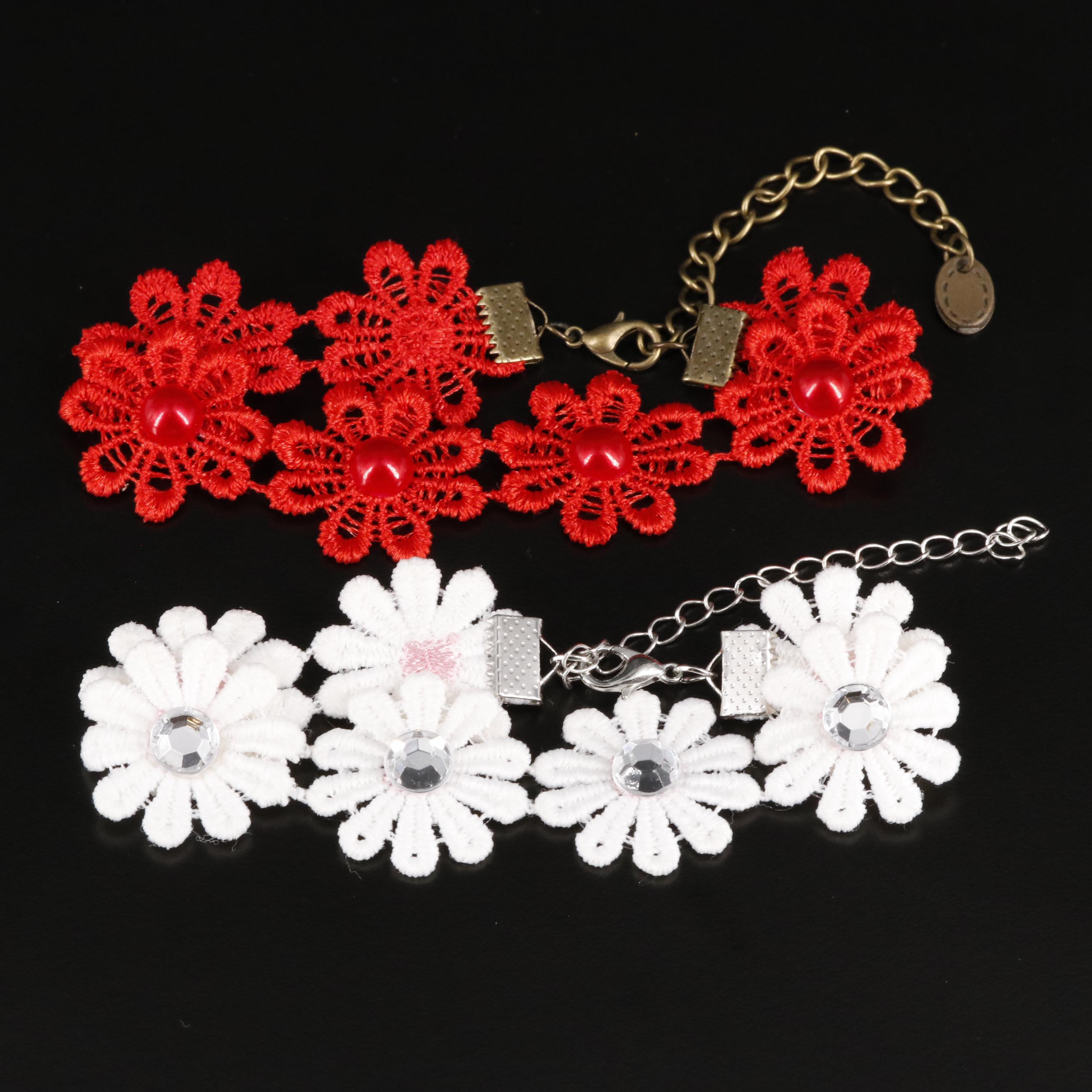 Crocheted Floral Bracelets
