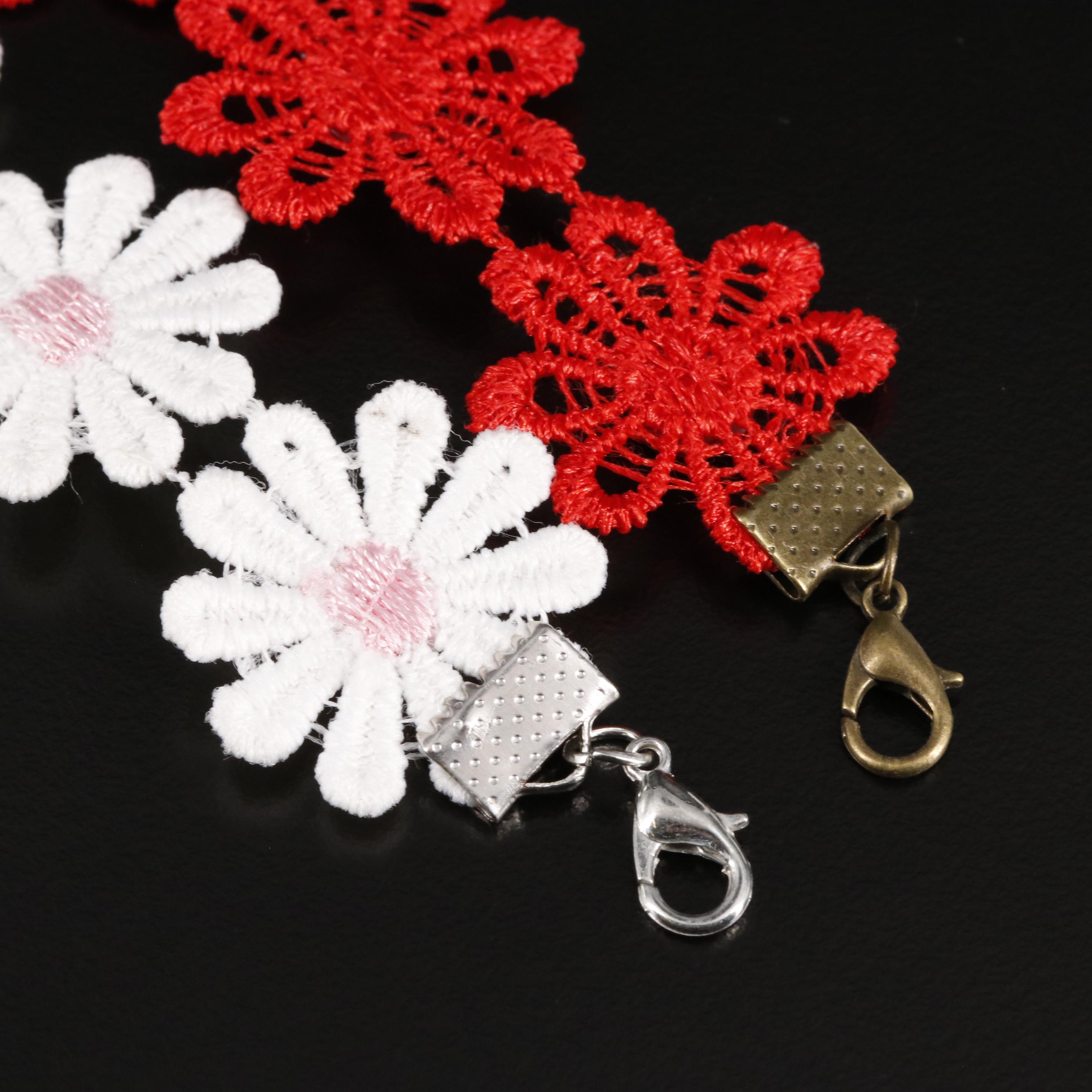 Crocheted Floral Bracelets